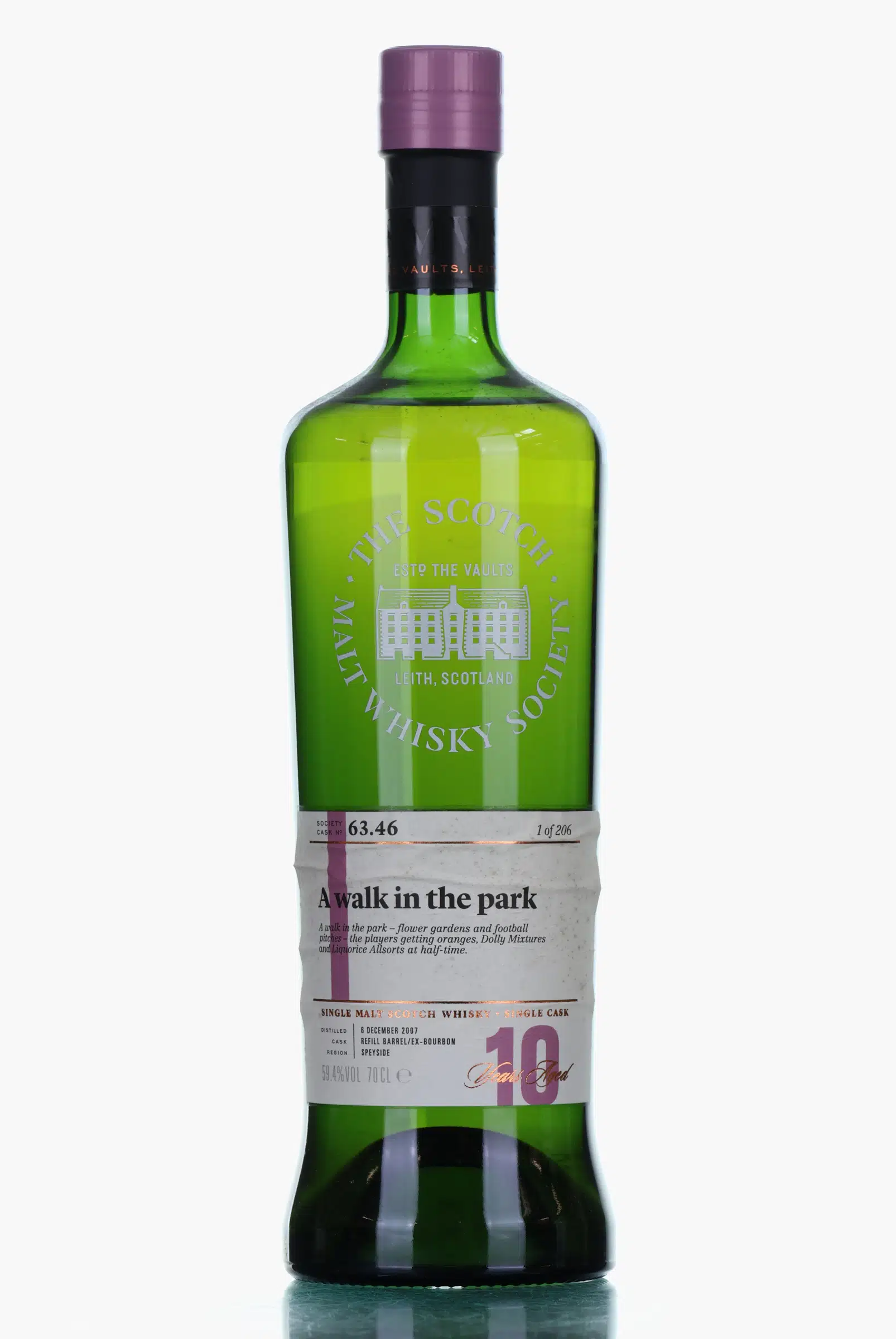 Glentauchers A Walk in the Park 10 Year Old, Bourbon Cask, Cask #63.46, 2007, The Scotch Malt Whisky Society, 59.4% whisky bottle
