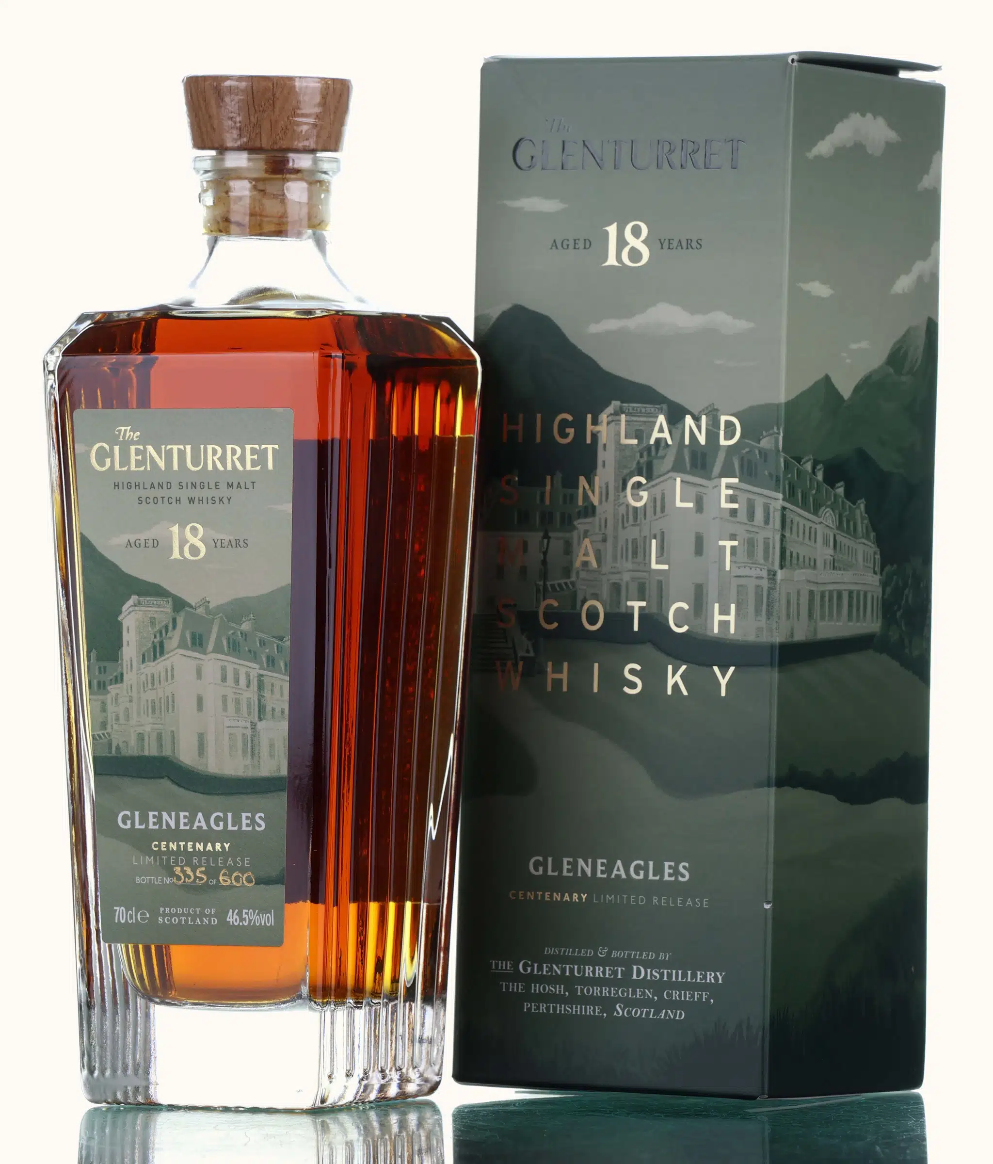 Glenturret Gleneagles Centenary Release 18 Year Old, Bourbon & Sherry Cask, 2024, 46.5% whisky bottle