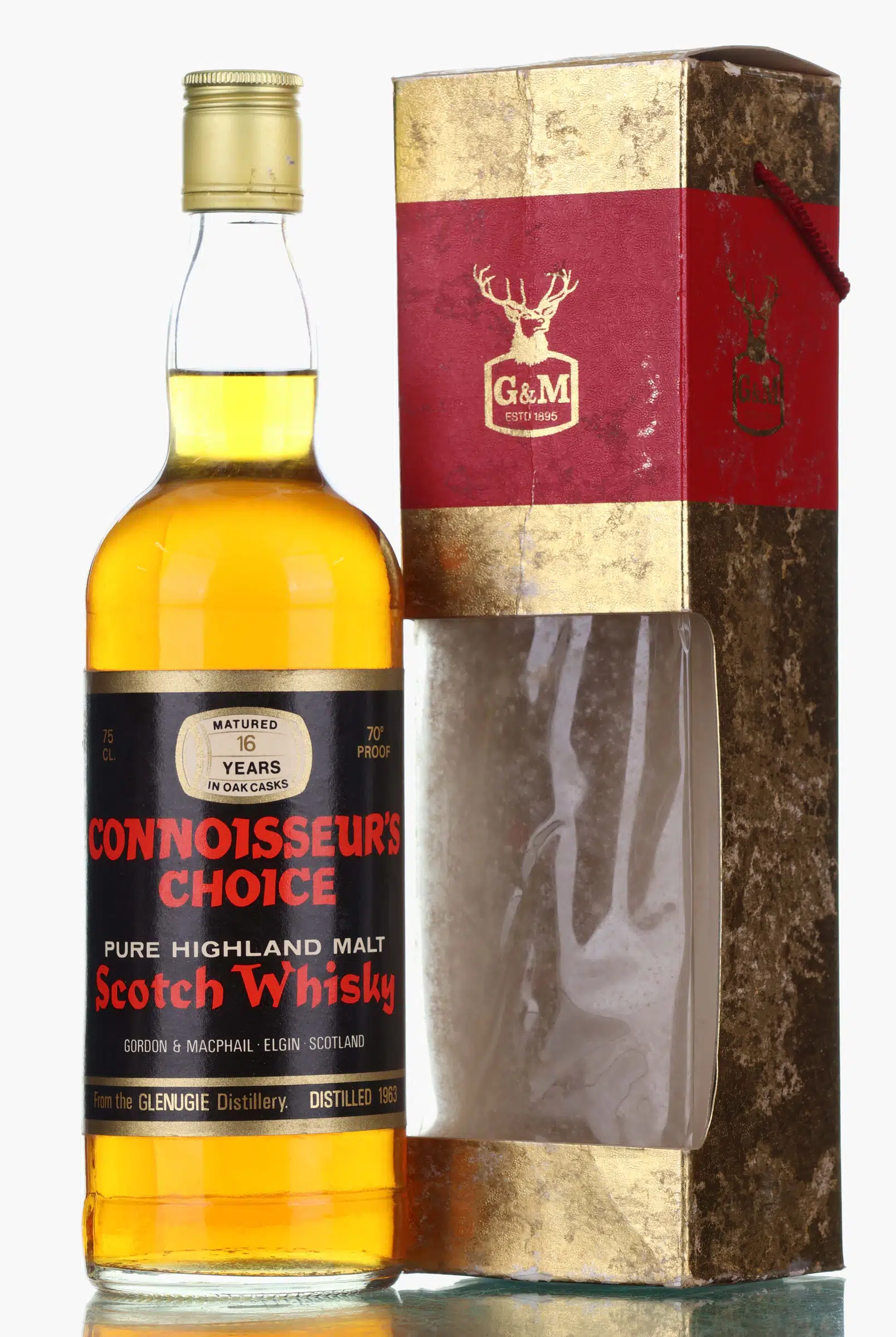Glenugie Connoisseurs Choice 16 Year Old, Oak Cask, 1963, Gordon & MacPhail, 40% whisky bottle