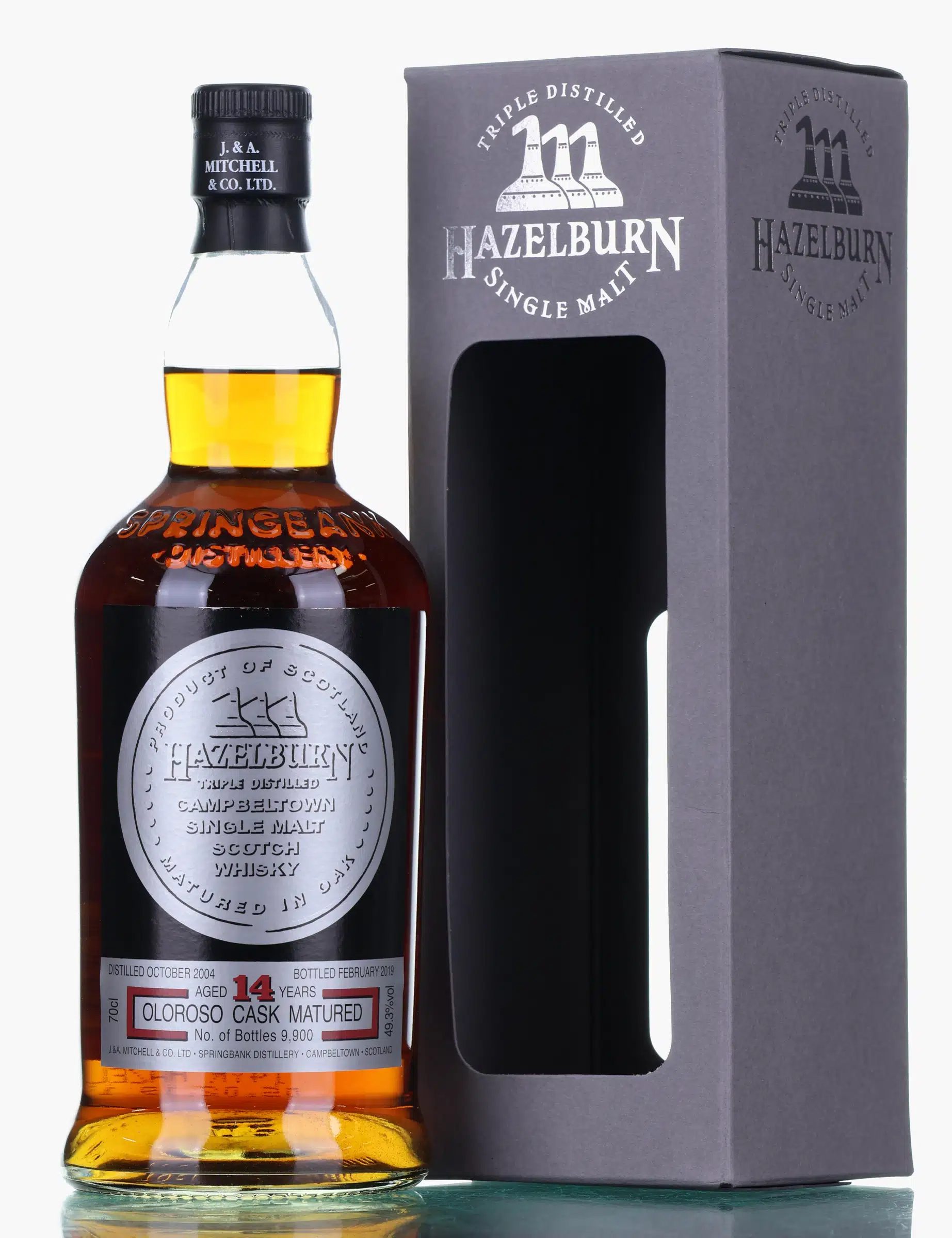 Hazelburn Oloroso Cask Matured 14 Year Old, Oloroso Sherry Cask, 2019, 49.3% whisky bottle