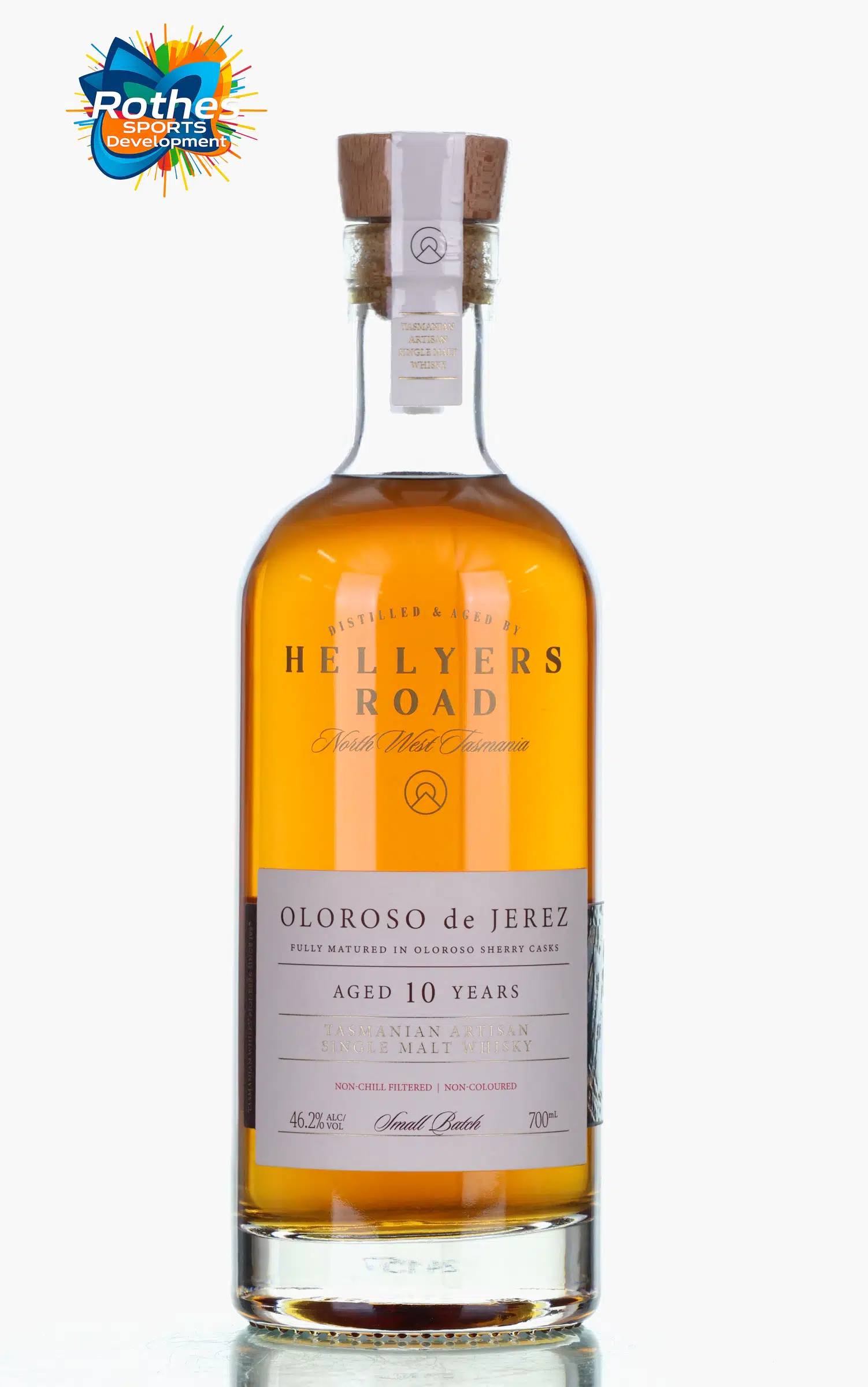 Hellyers Road Tasmanian Single Malt Oloroso de Jerez 10 Year Old, Oloroso Sherry Cask, Small Batch, 2024, 46.2% whisky bottle