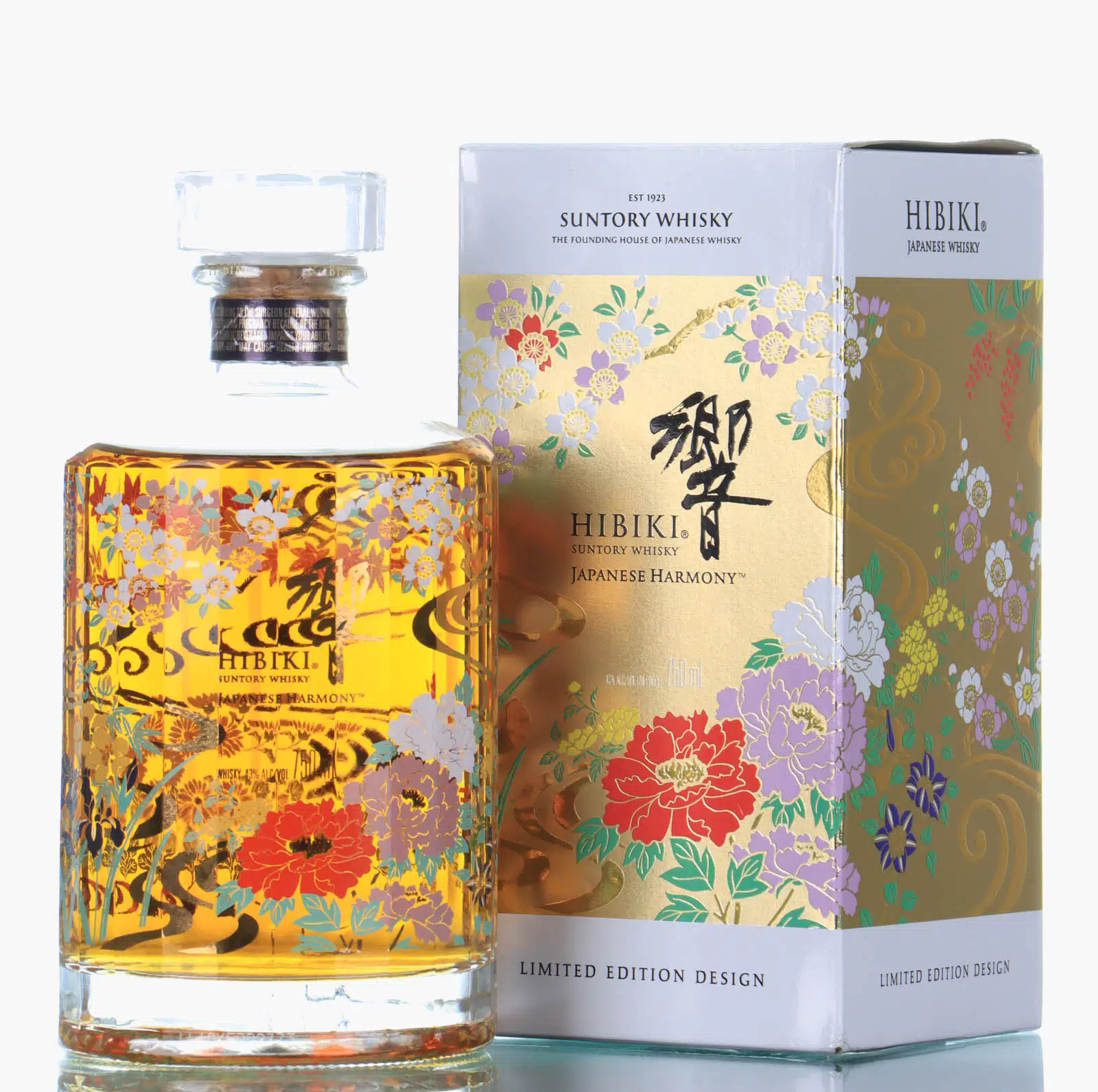 Hibiki Japanese Harmony ~ Ryusui-Hyakka Limited Edition 2021, American white oak, Spanish oak, Mizunara oak Cask, Batch 20272, 2021, 43%, 75cl whisky bottle