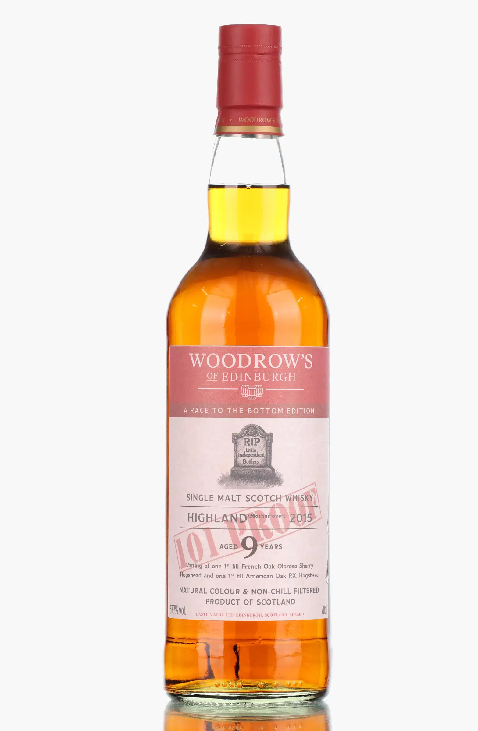 Highland Motherlover 9 Year Old, Sherry Cask, 2015, Woodrow's of Edinburgh, 57.7% whisky bottle