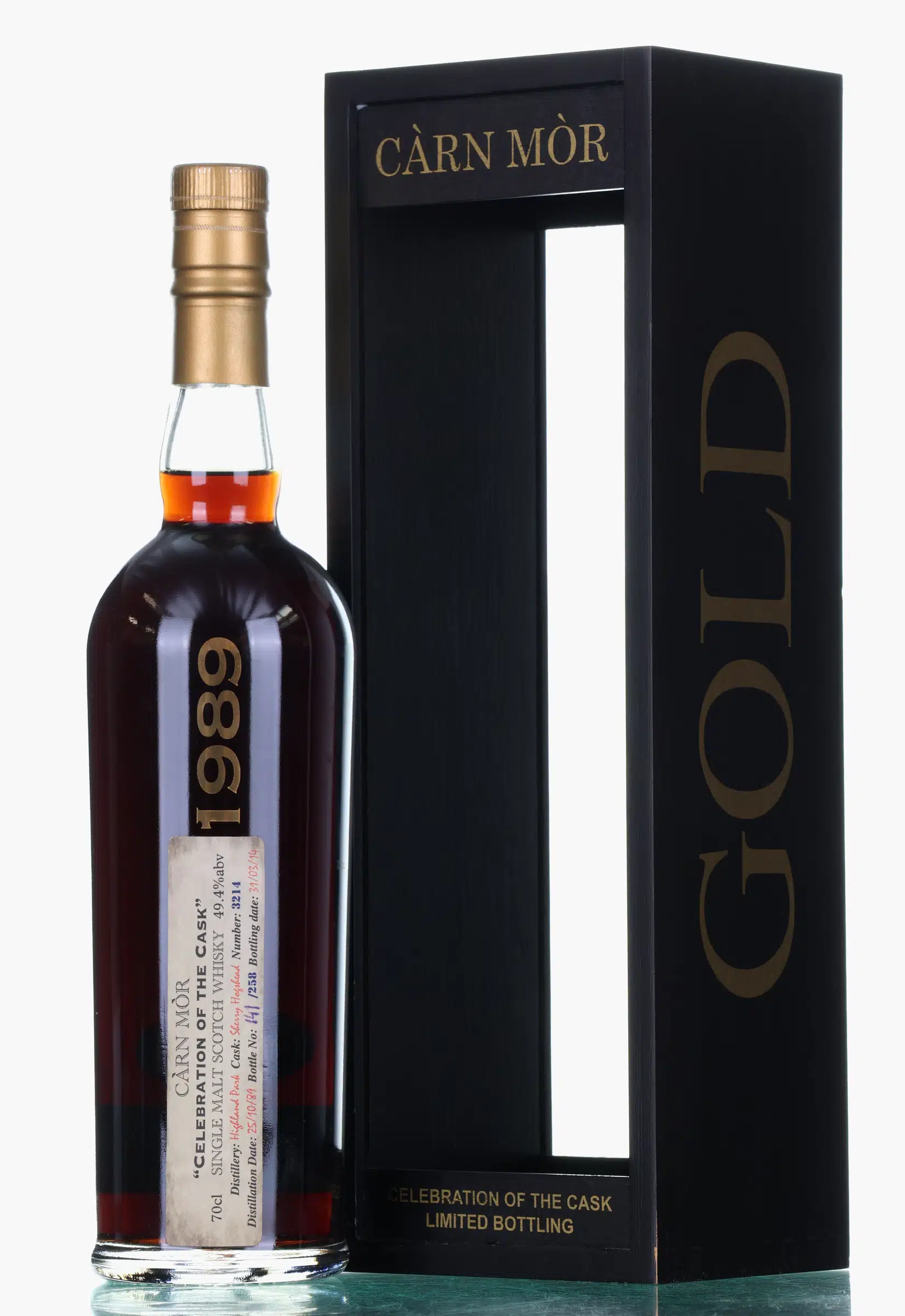 Highland Park Celebration of the Cask Black Gold 24 Year Old, Sherry Hogshead Cask, Cask #3214, 1989, Morrison Scotch Whisky Distillers, 49.4% whisky bottle