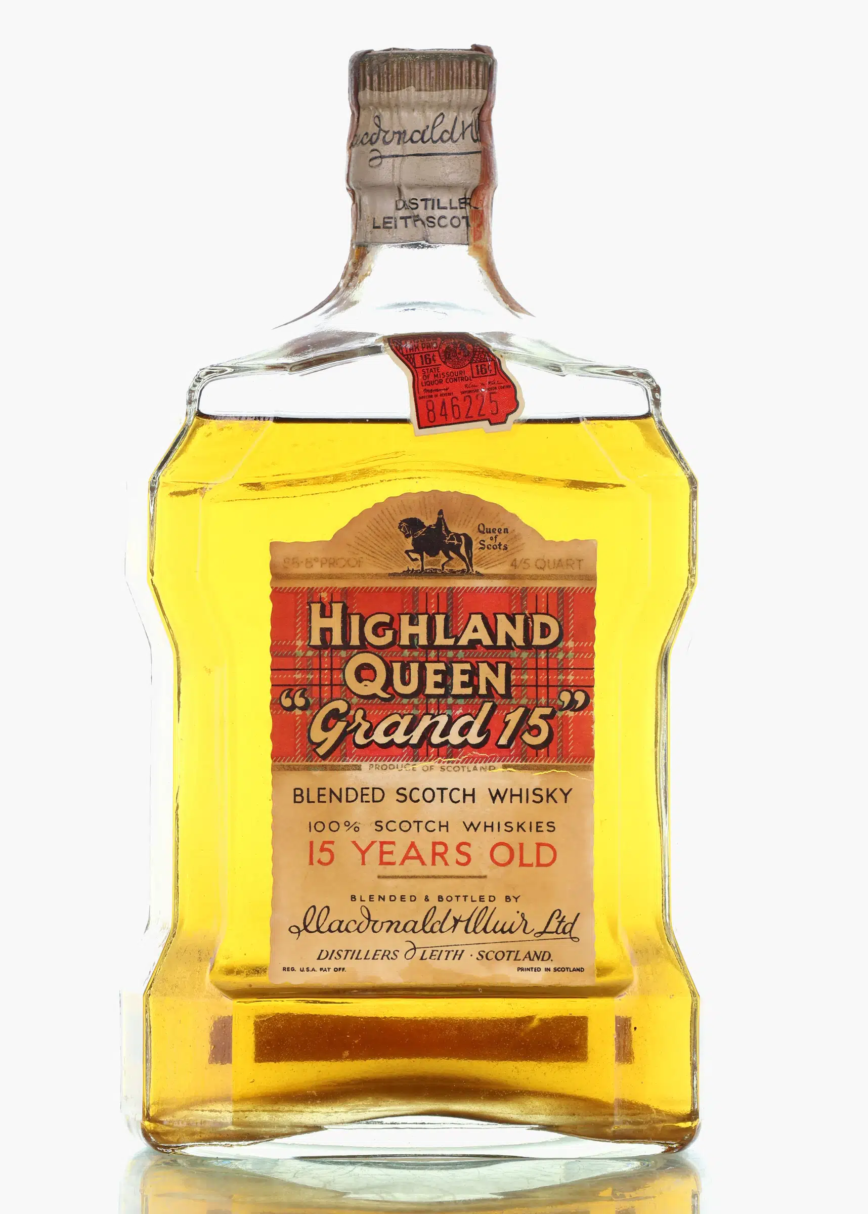 Highland Queen Grand 15 15 Year Old, 1956, 43.4% whisky bottle