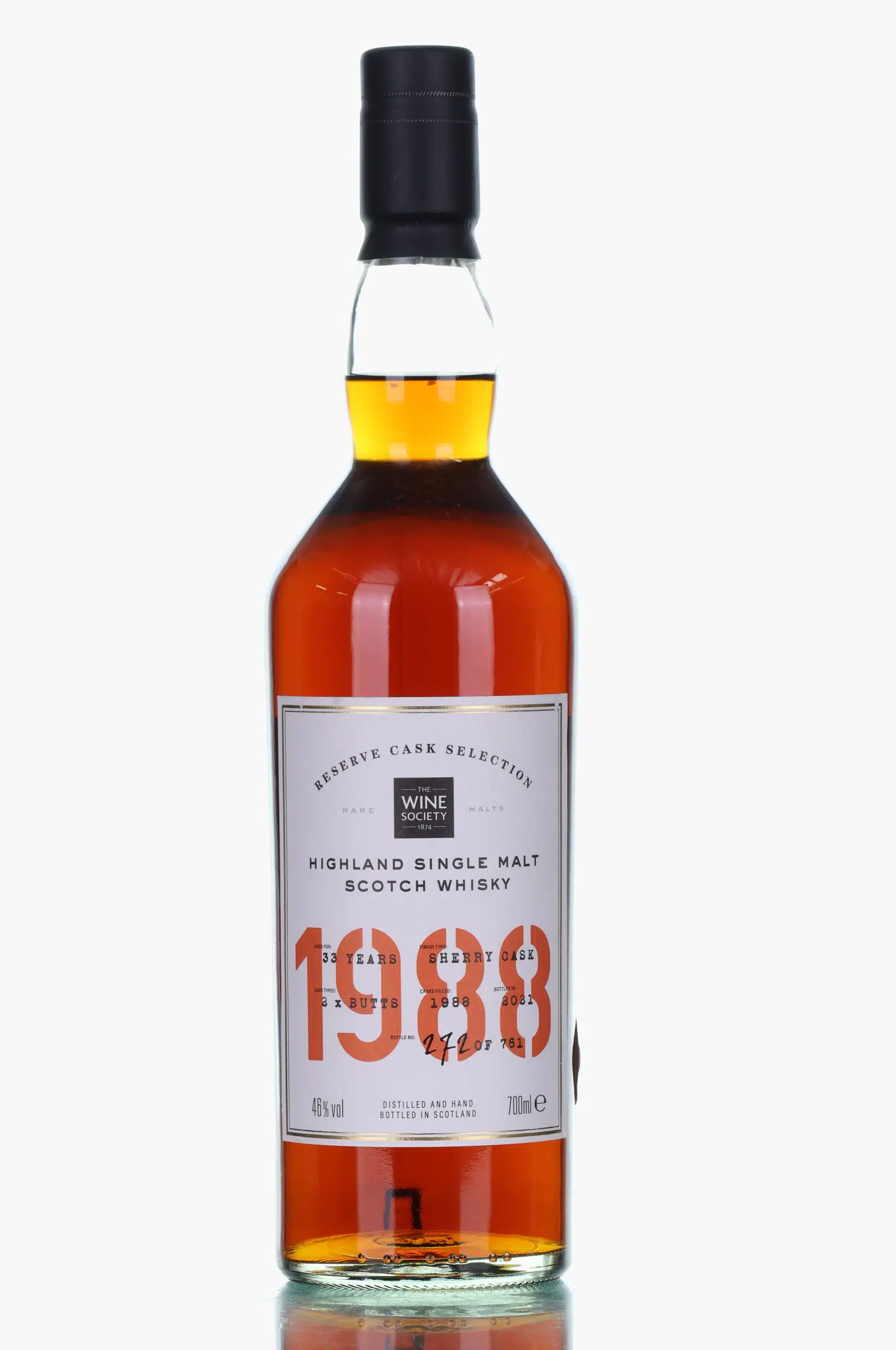Highland Reserve Cask Selection No. 4 33 Year Old, Sherry Cask, 1988, The Wine Society, 46%