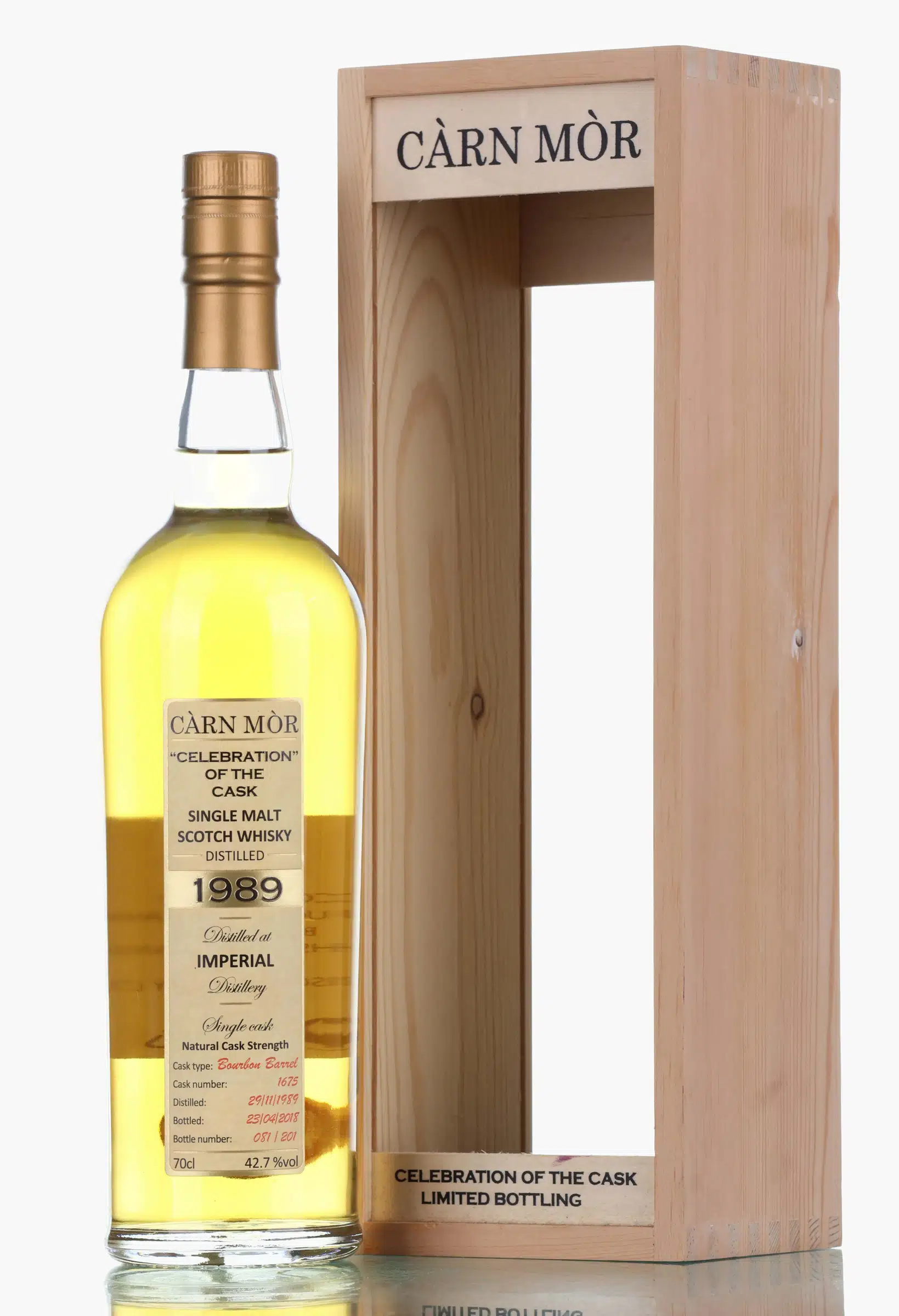 Imperial Celebration of the Cask #28 Year Old, Bourbon Cask, Cask #1675, 1989, Càrn Mòr, 42.7% whisky bottle