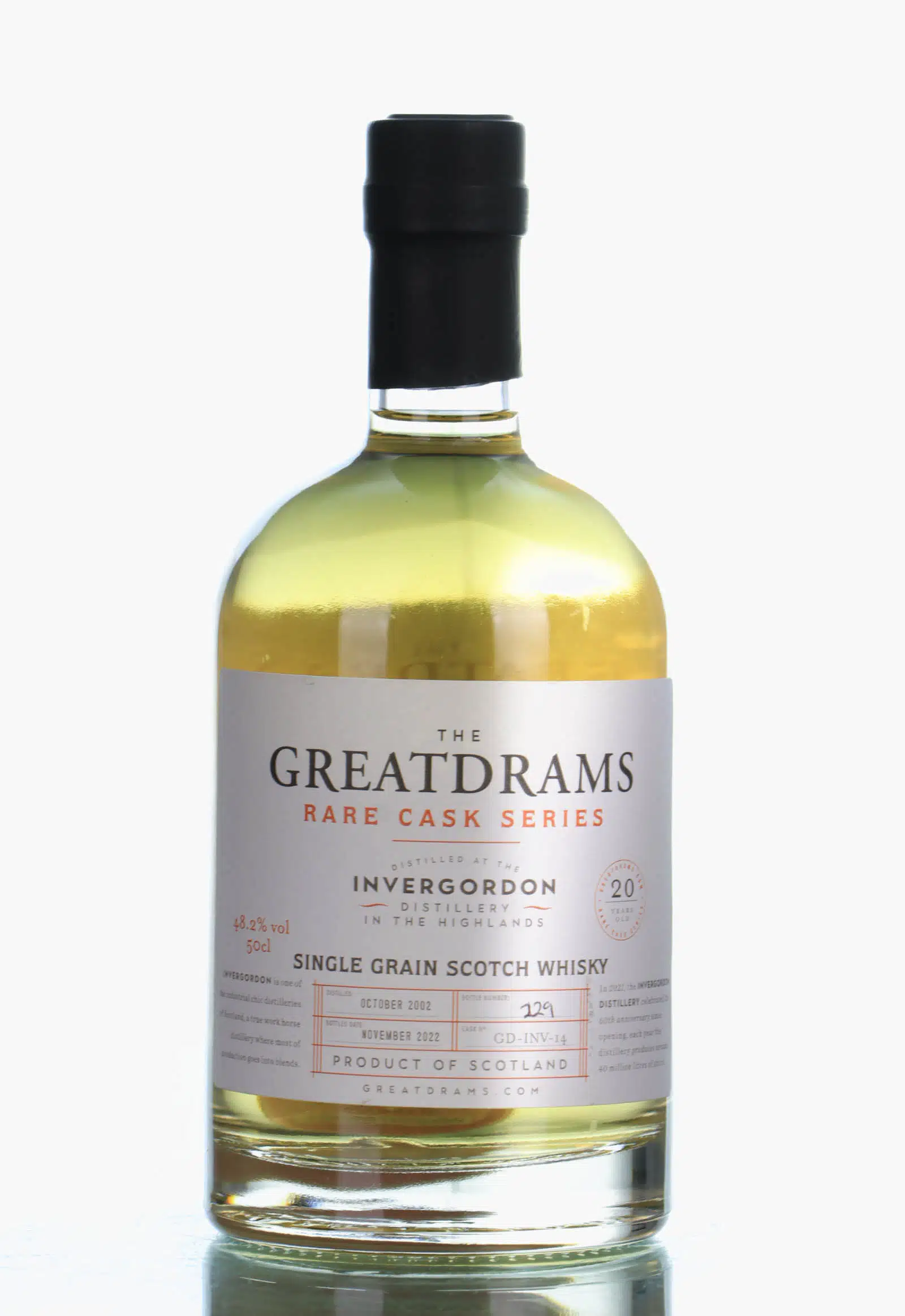 Invergordon Rare Cask Series 20 Year Old, Sherry Cask, Cask #GD-INV-14, 2002, Greatdrams, 48.2% whisky bottle