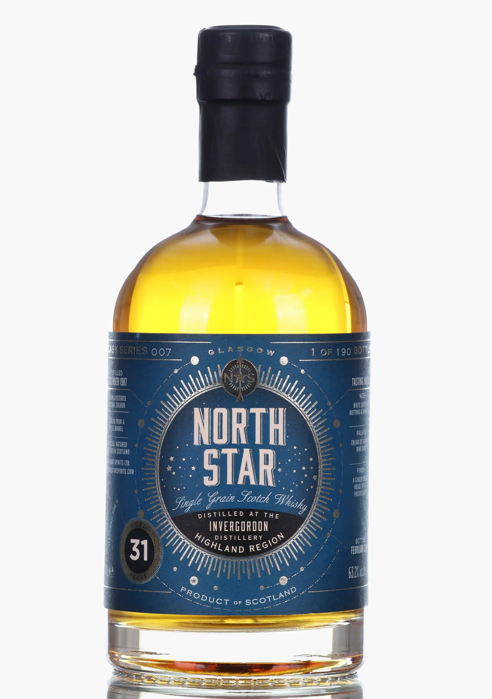 Invergordon 31 Year Old, Refill Barrel Cask, Cask Series No. 007, 1987, North Star Spirits, 63.2% whisky bottle