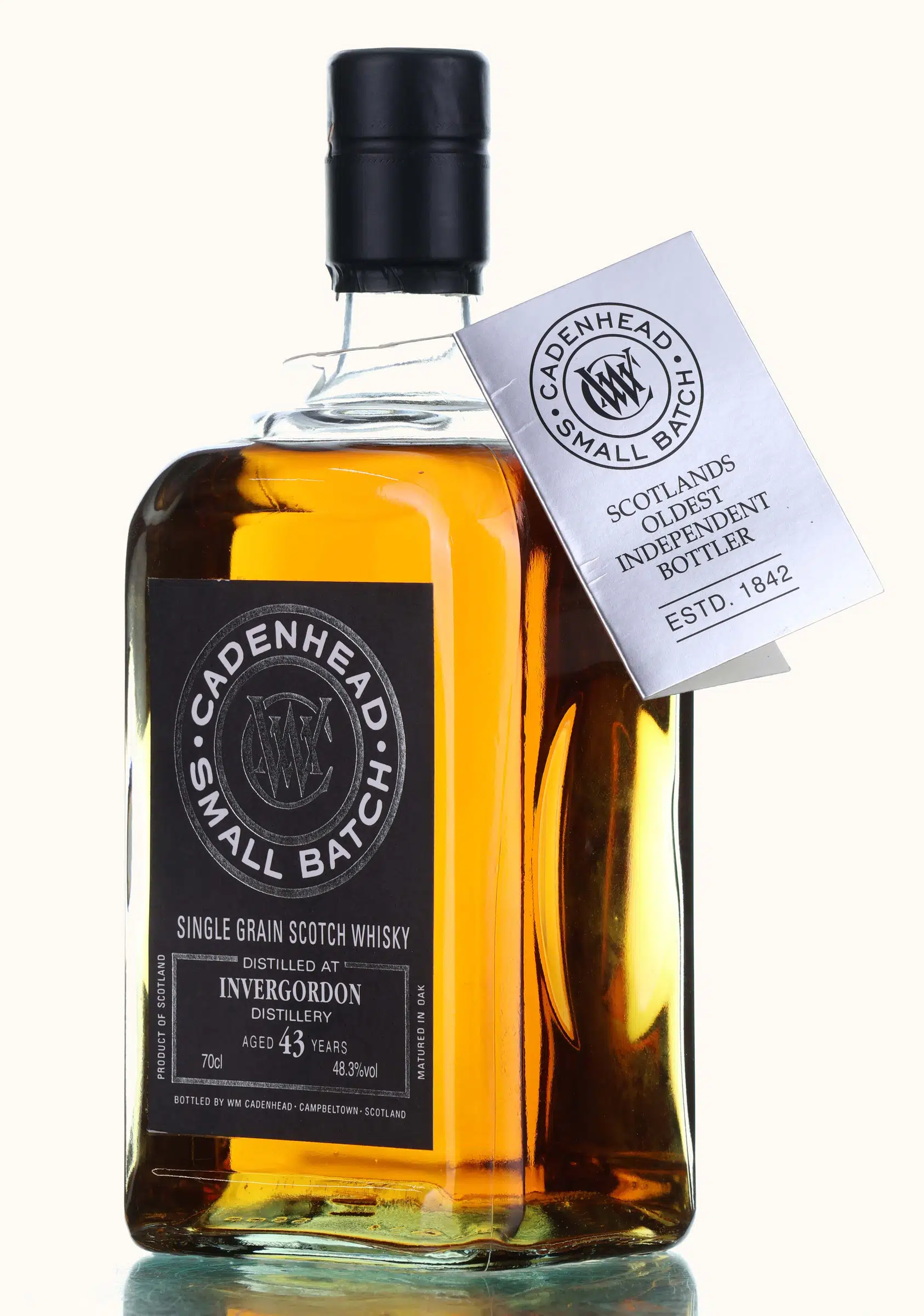 Invergordon Small Batch 43 Year Old, Bourbon Cask, 1972, Cadenhead's, 48.3% whisky bottle