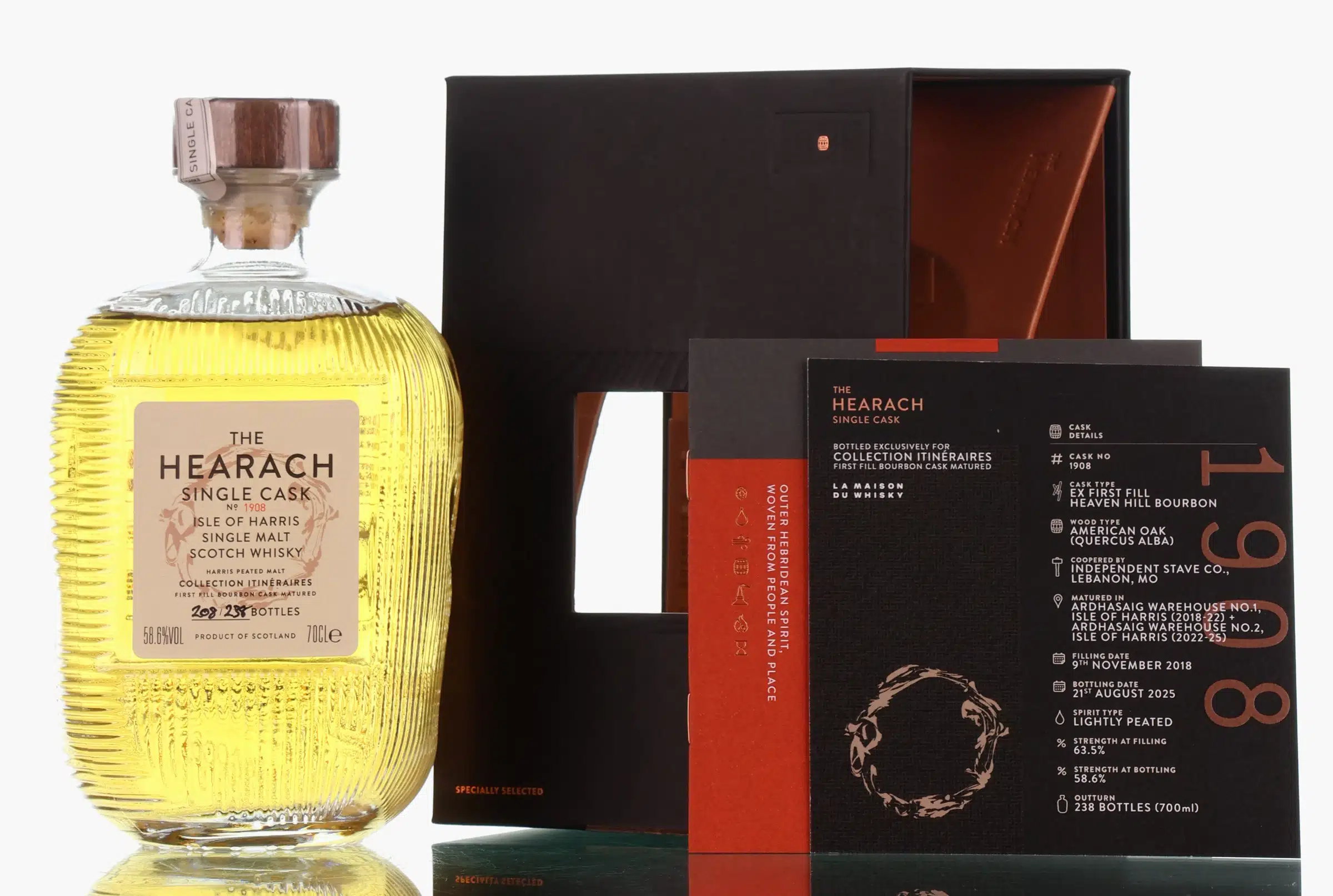 Isle of Harris The Hearach Single Cask LMDW Collection Itineraires 6 Year Old, Bourbon Cask, Cask #1908, 2018, La Maison Du Whisky, 58.6% whisky bottle
