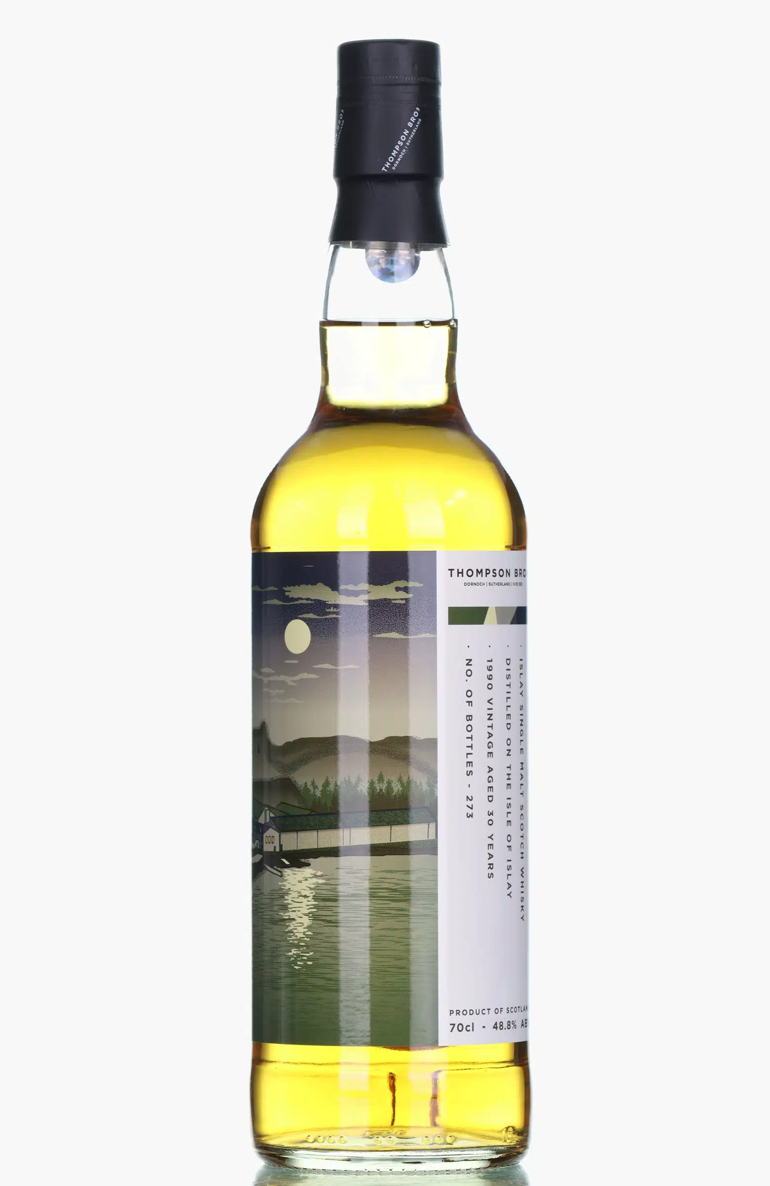 Islay 30 Year Old, Refill American Oak Cask, 1990, Thompson Bros, 48.8% whisky bottle
