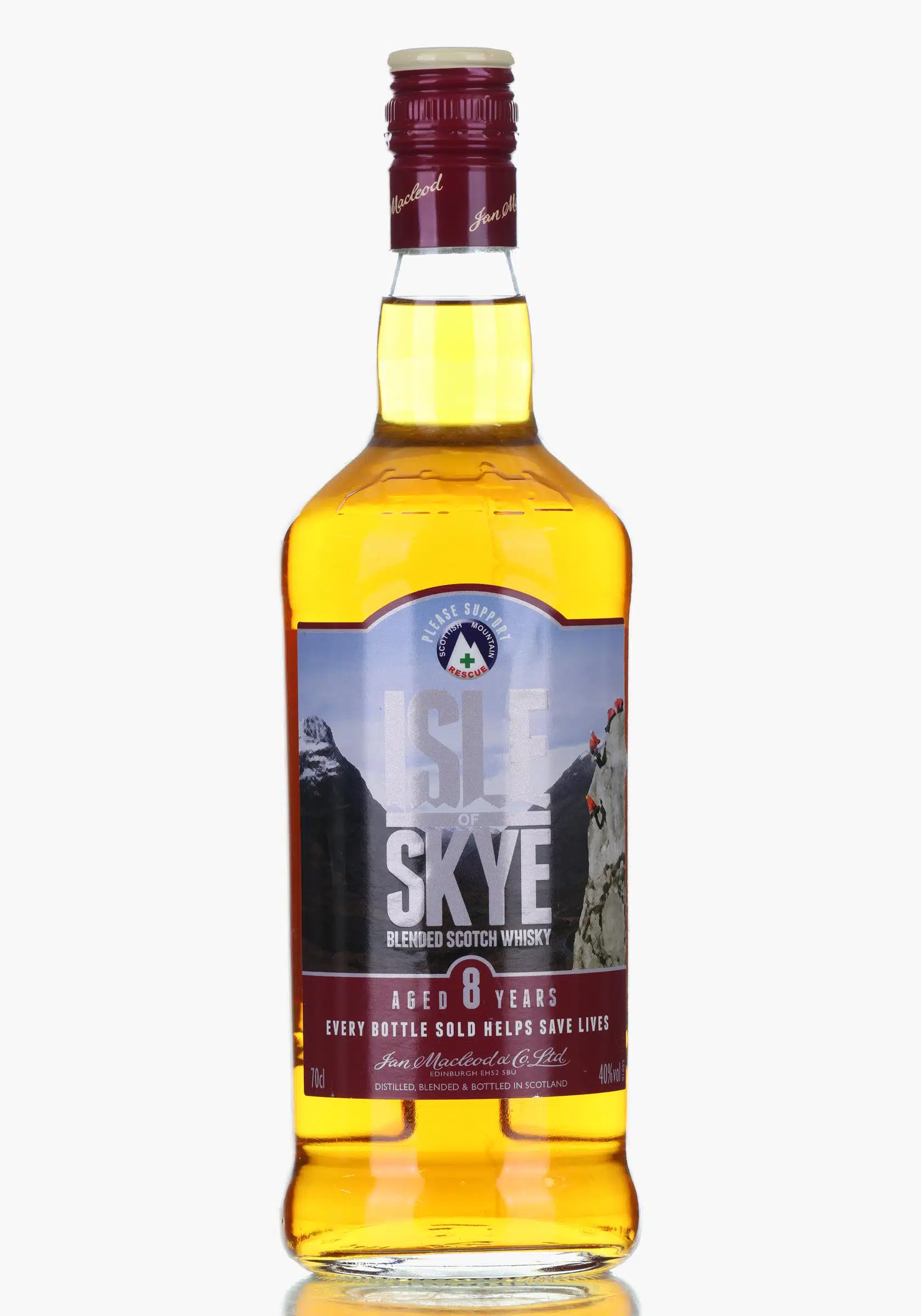 Isle of Skye Scottish Mountain Rescue 8 Year Old, Bourbon Cask, 40% whisky bottle