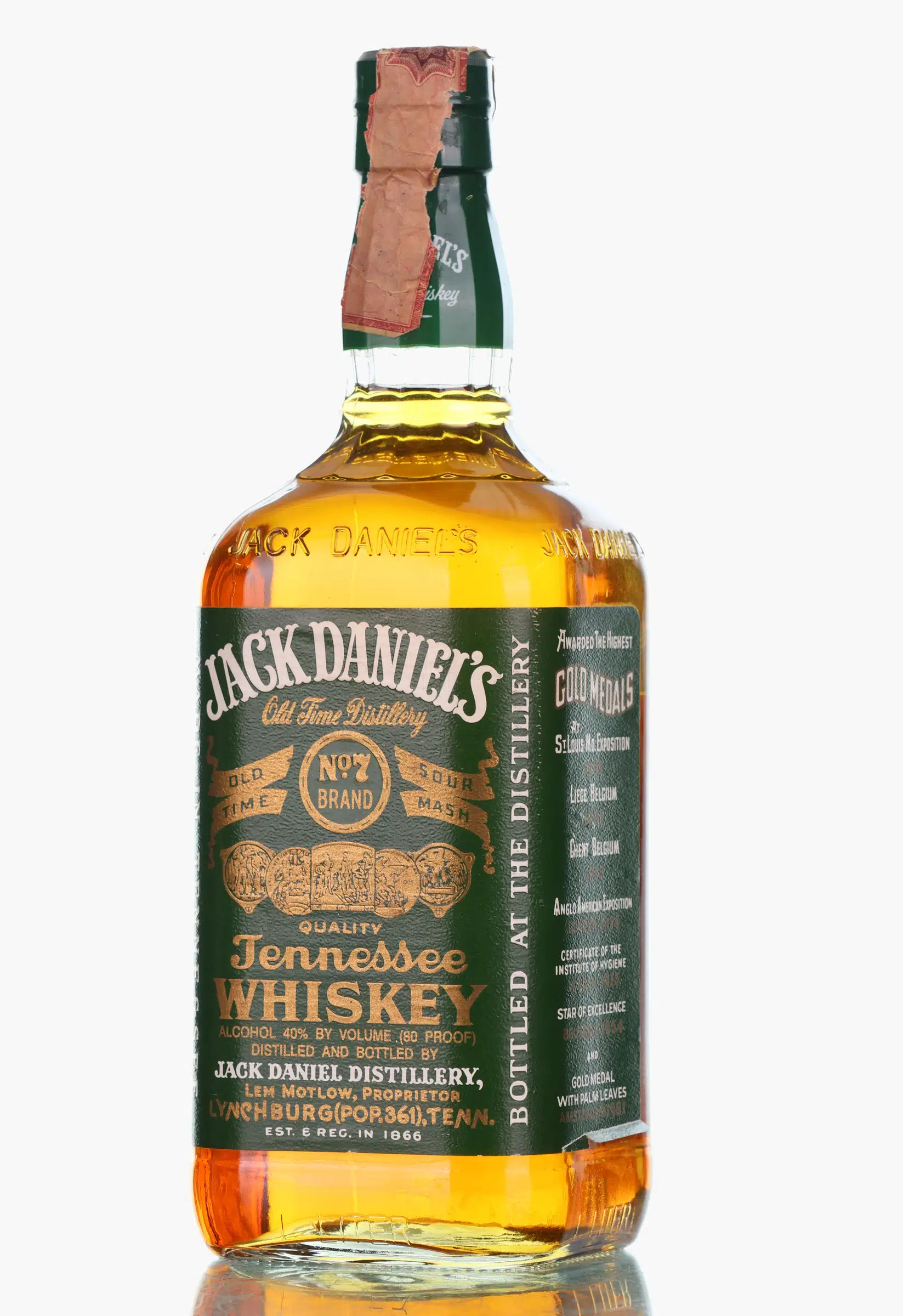 Jack Daniel's Old No. 7 Green Label, 1991, 40% whisky bottle
