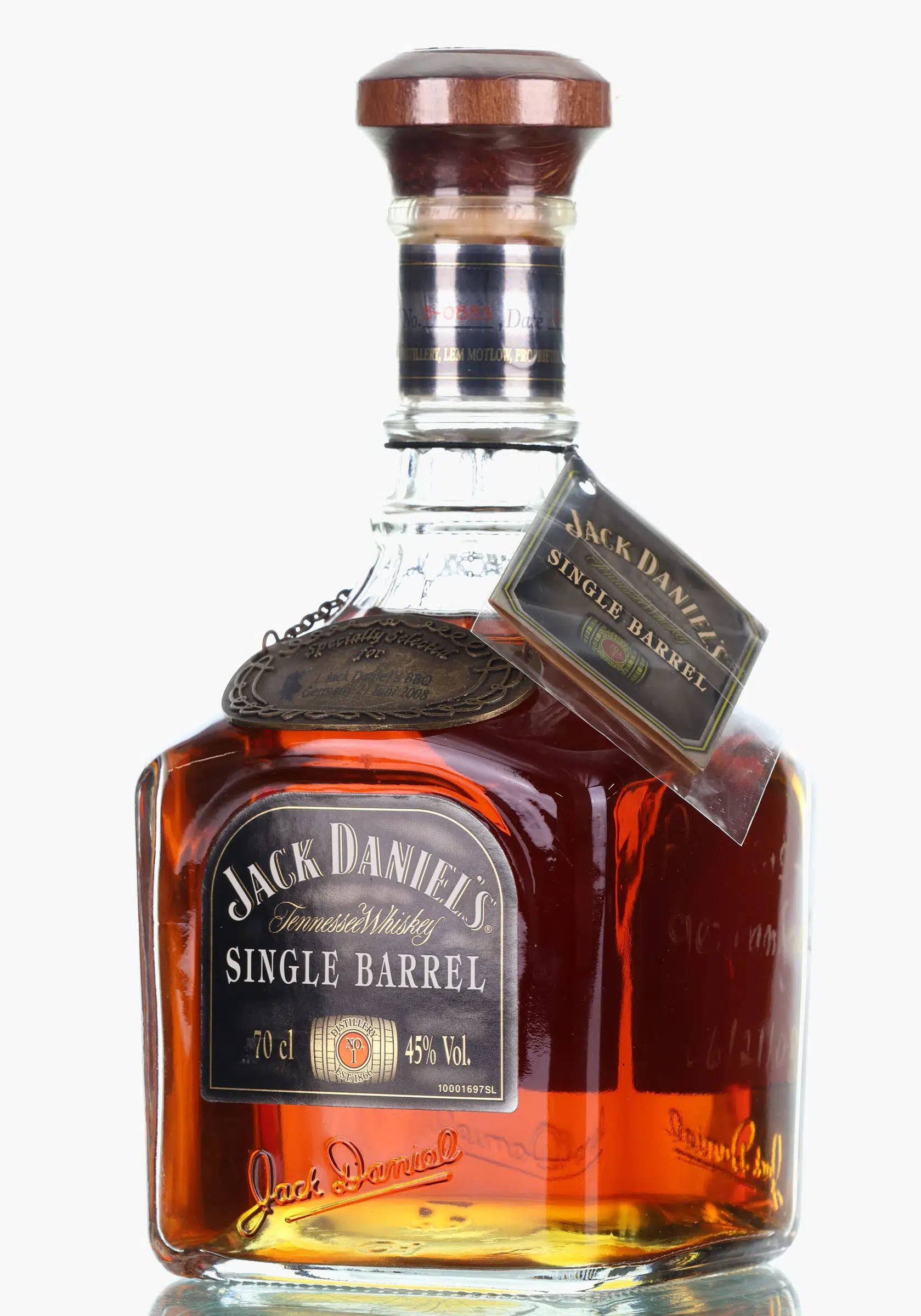 Jack Daniel's Single Barrel For Jack Daniel's BBQ 2008, New Charred American Oak Cask, Cask #8-0883 / Rick No. R-32, 2008, 45% whisky bottle