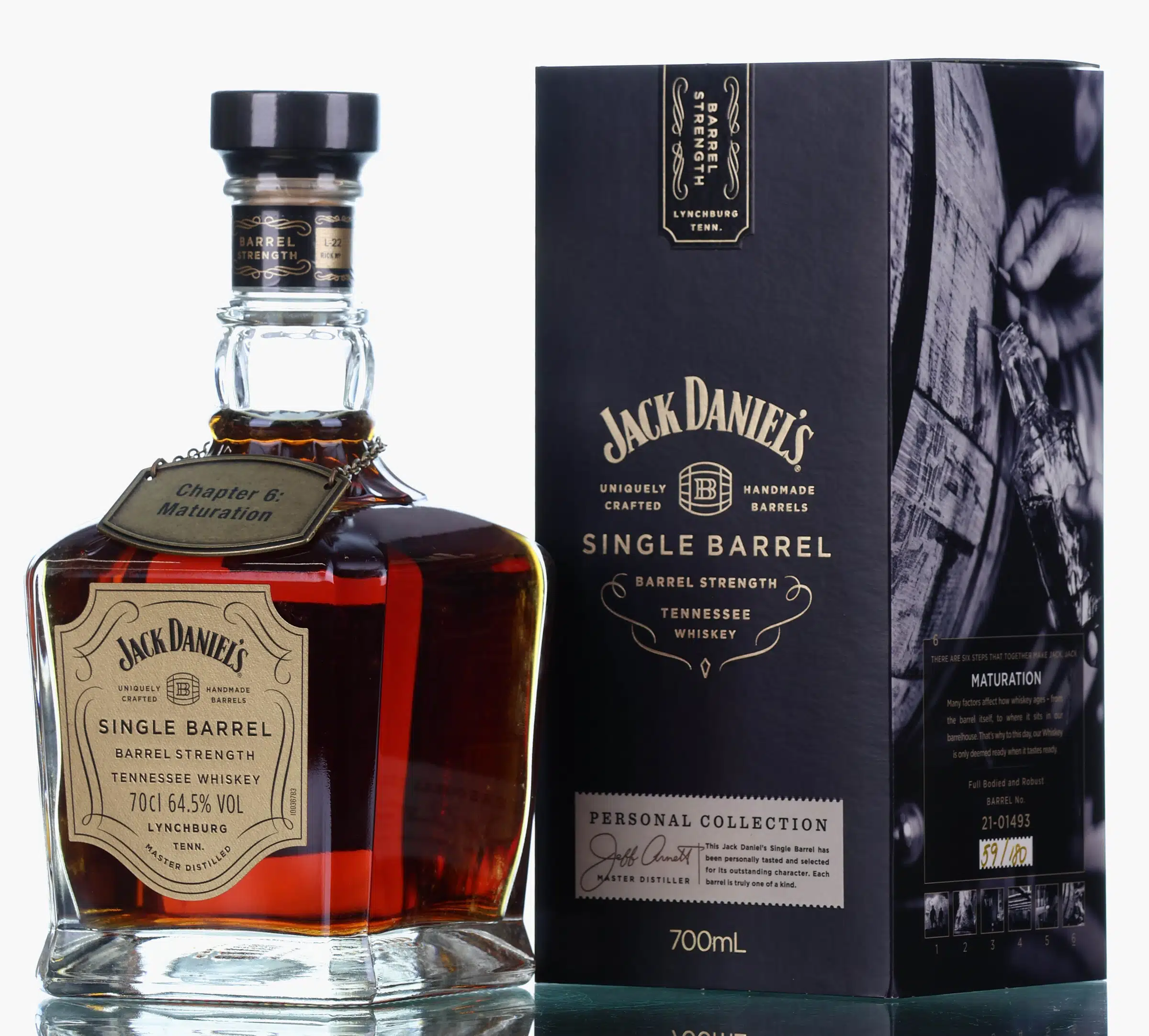 Jack Daniel's Single Barrel Strength Chapter Series Edition 6: Maturation, American Oak Cask, Cask #21-01493, 2021, 64.5% whisky bottle