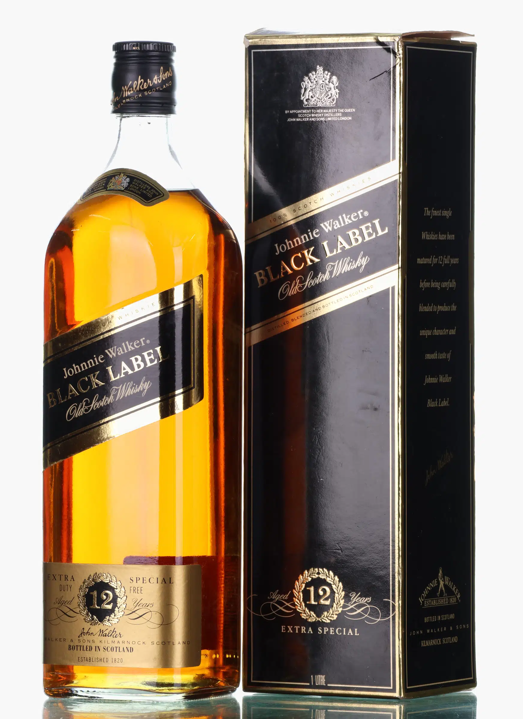 Johnnie Walker Black Label 12 Year Old, 40%, 1L whisky bottle