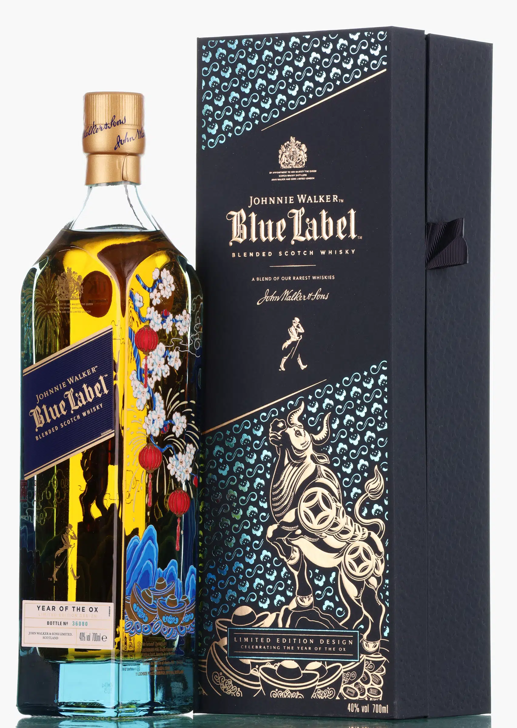 Johnnie Walker Blue Label Year of the Ox, Bourbon & Sherry Cask, 2020, 40% whisky bottle
