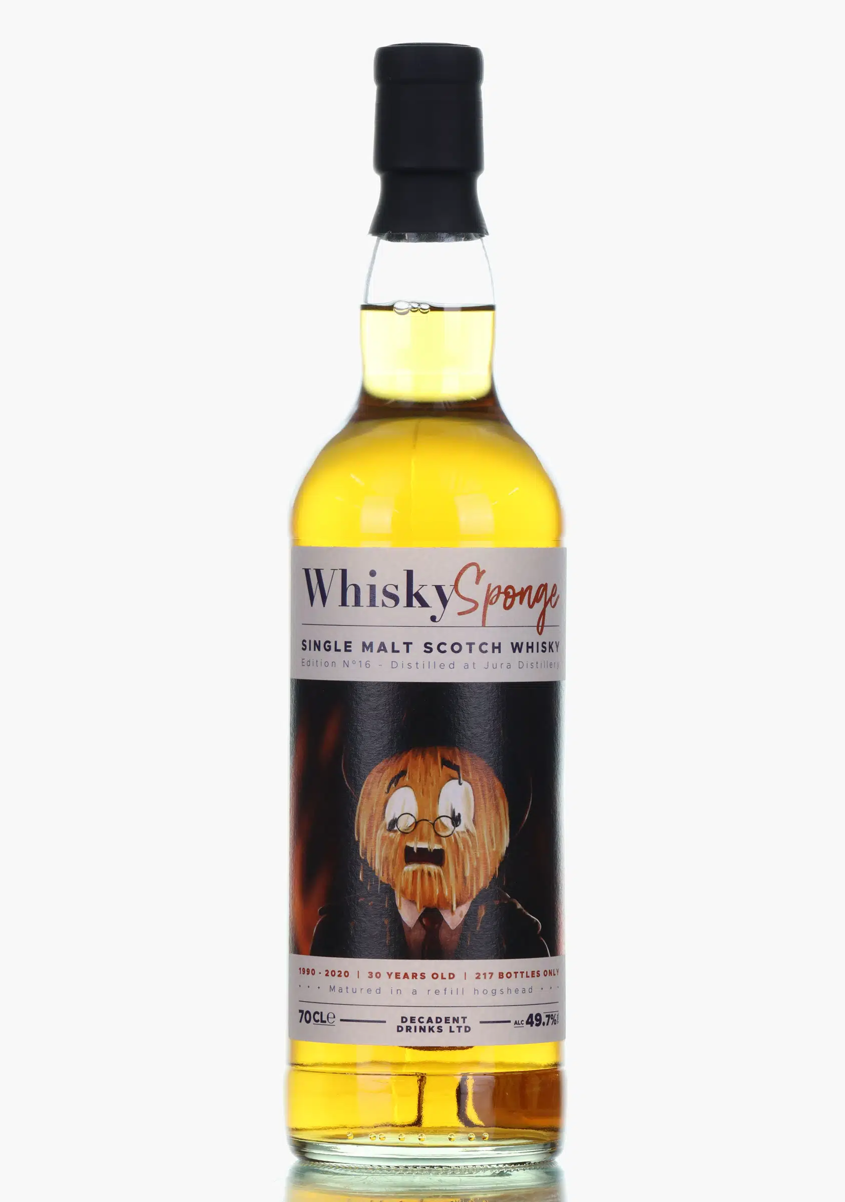 Jura Whisky Sponge Edition No. 16 30 Year Old, Hogshead Cask, Batch No. 16, 1990, Decadent Drinks, 49.7% whisky bottle