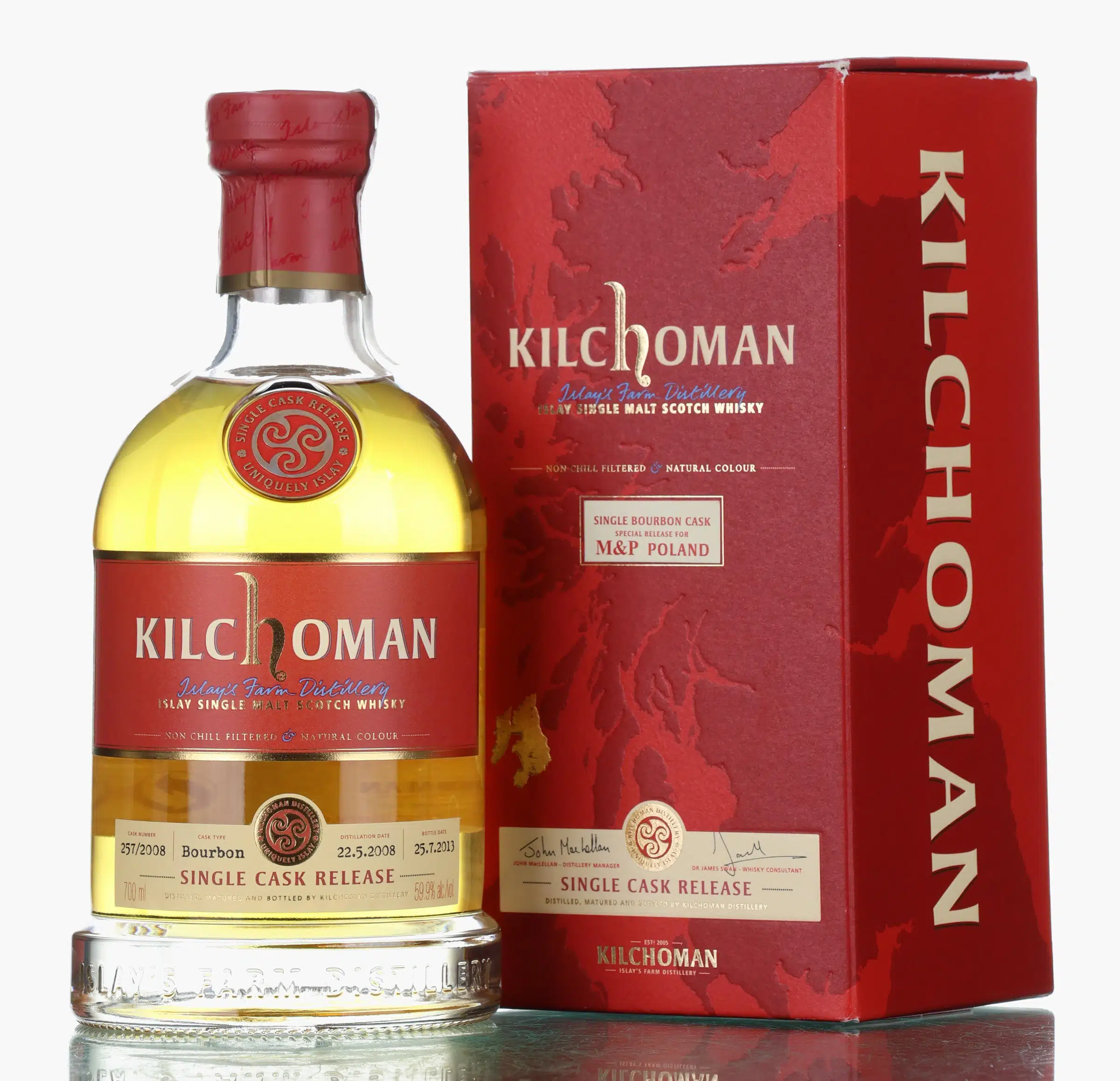 Kilchoman Single Bourbon Cask #5 Year Old, Bourbon Cask, Cask #257/2008, 2013, 59.9%
