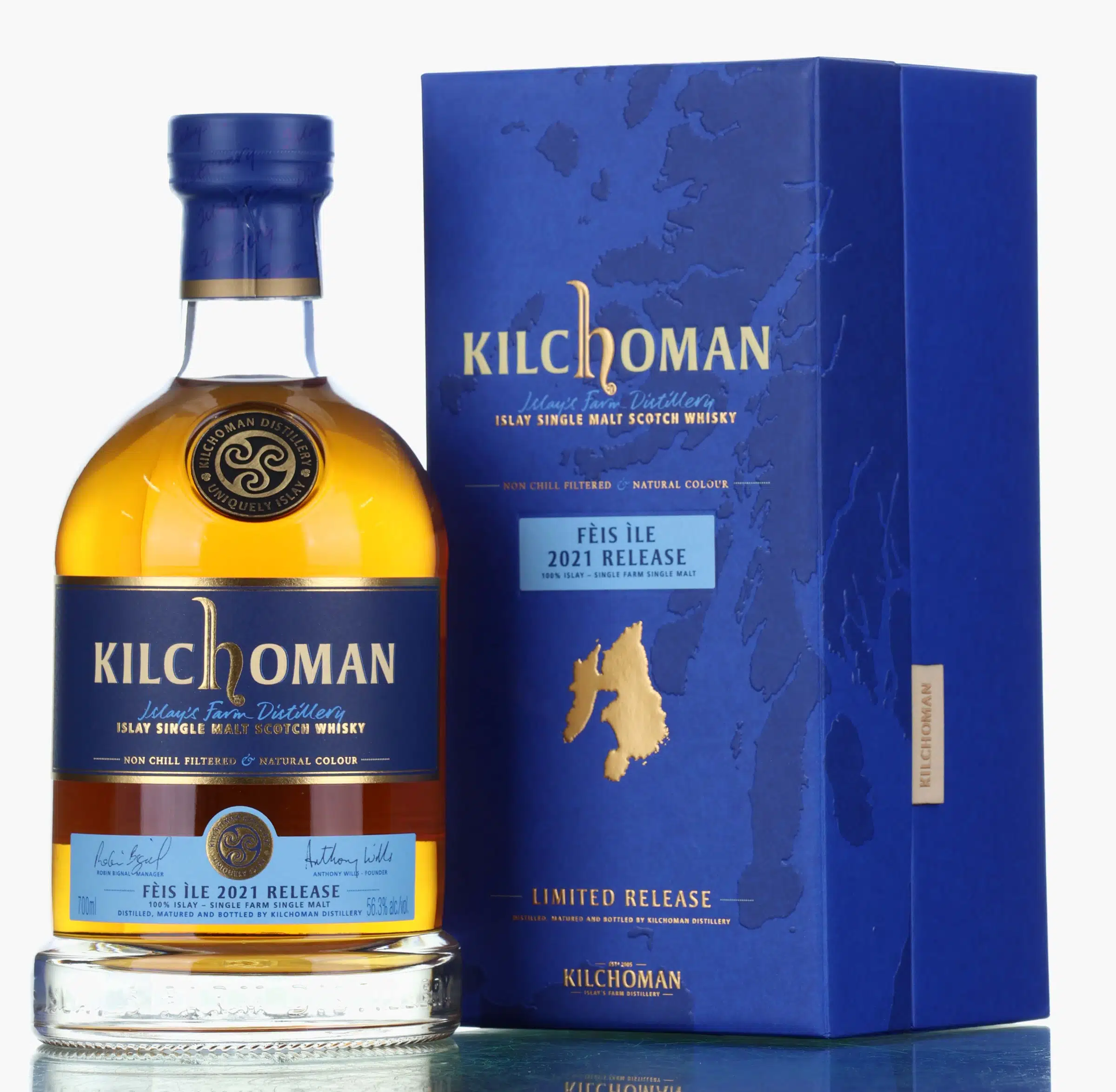 Kilchoman Fèis Ìle 2021 Release, Bourbon & Oloroso Sherry Cask, 2021, 56.3% whisky bottle