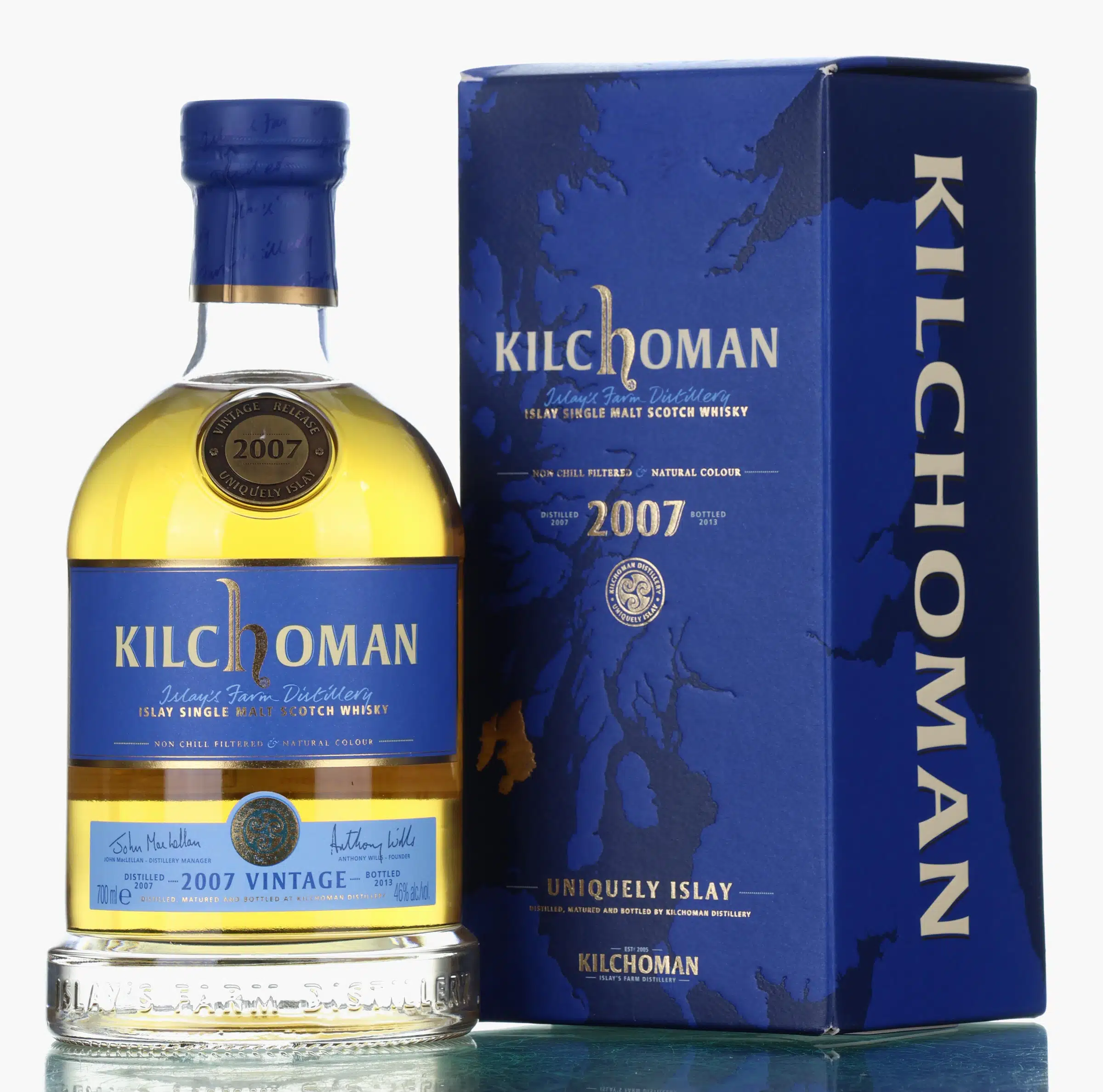 Kilchoman 2007 Vintage 6 Year Old, Bourbon & Sherry Cask, 2013, 46% whisky bottle