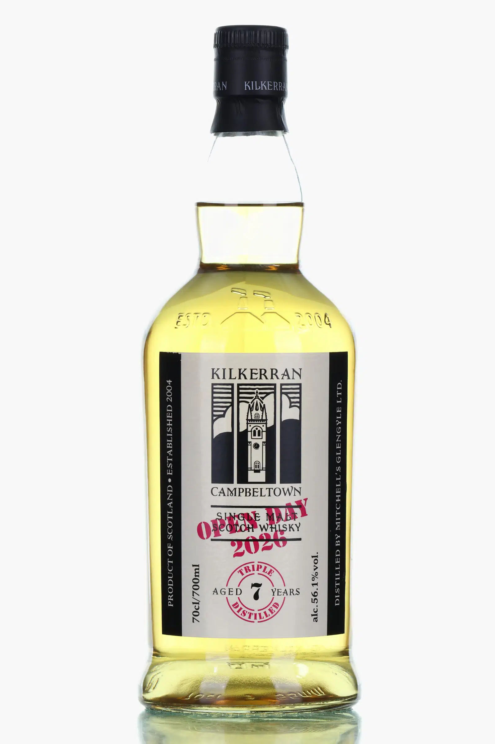 Kilkerran Triple Distilled 7 Year Old, Bourbon Cask, 2026, 56.1% whisky bottle