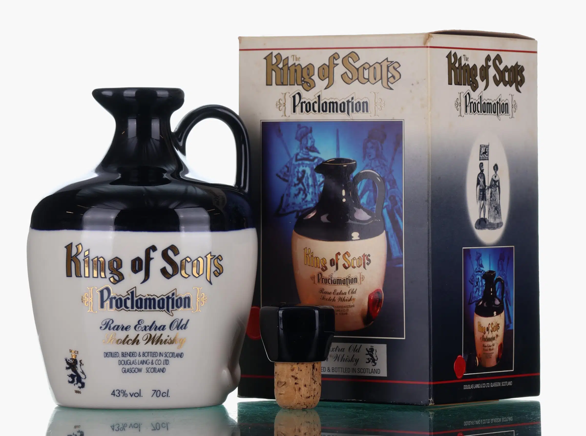 King of Scots Proclamation Rare Extra Old Decanter, 1990, Douglas Laing, 43%