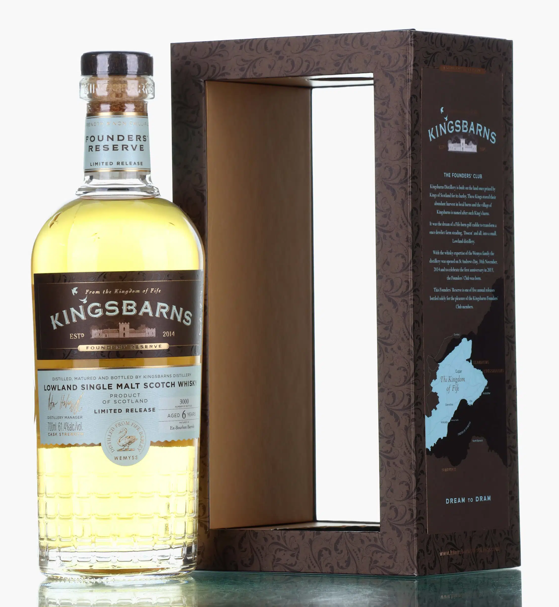 Kingsbarns Founders' Reserve 6 Year Old, Bourbon Cask, Release No. 4, 2021, 61.4% whisky bottle