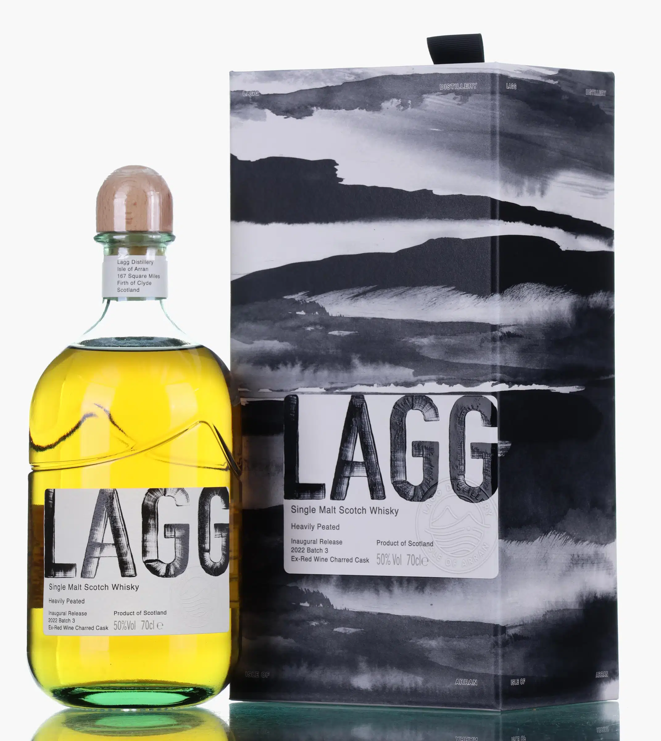 Lagg Inaugural Release, Bourbon & Red Wine Cask, Batch No. 3, 2022, 50%