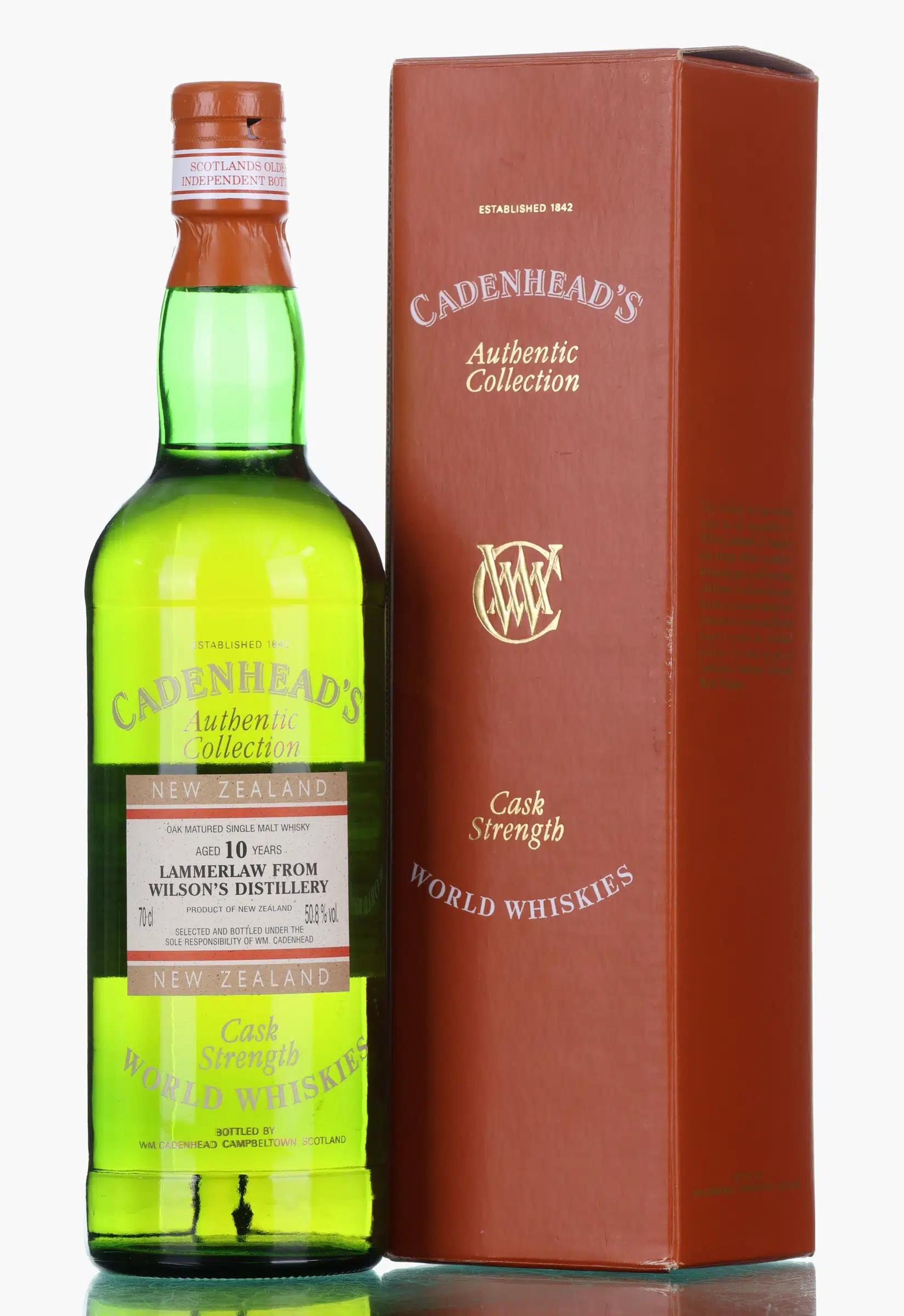 Lammerlaw Authentic Collection World Whiskies 10 Year Old, Bourbon Cask, 2005, Cadenhead's, 50.8% whisky bottle