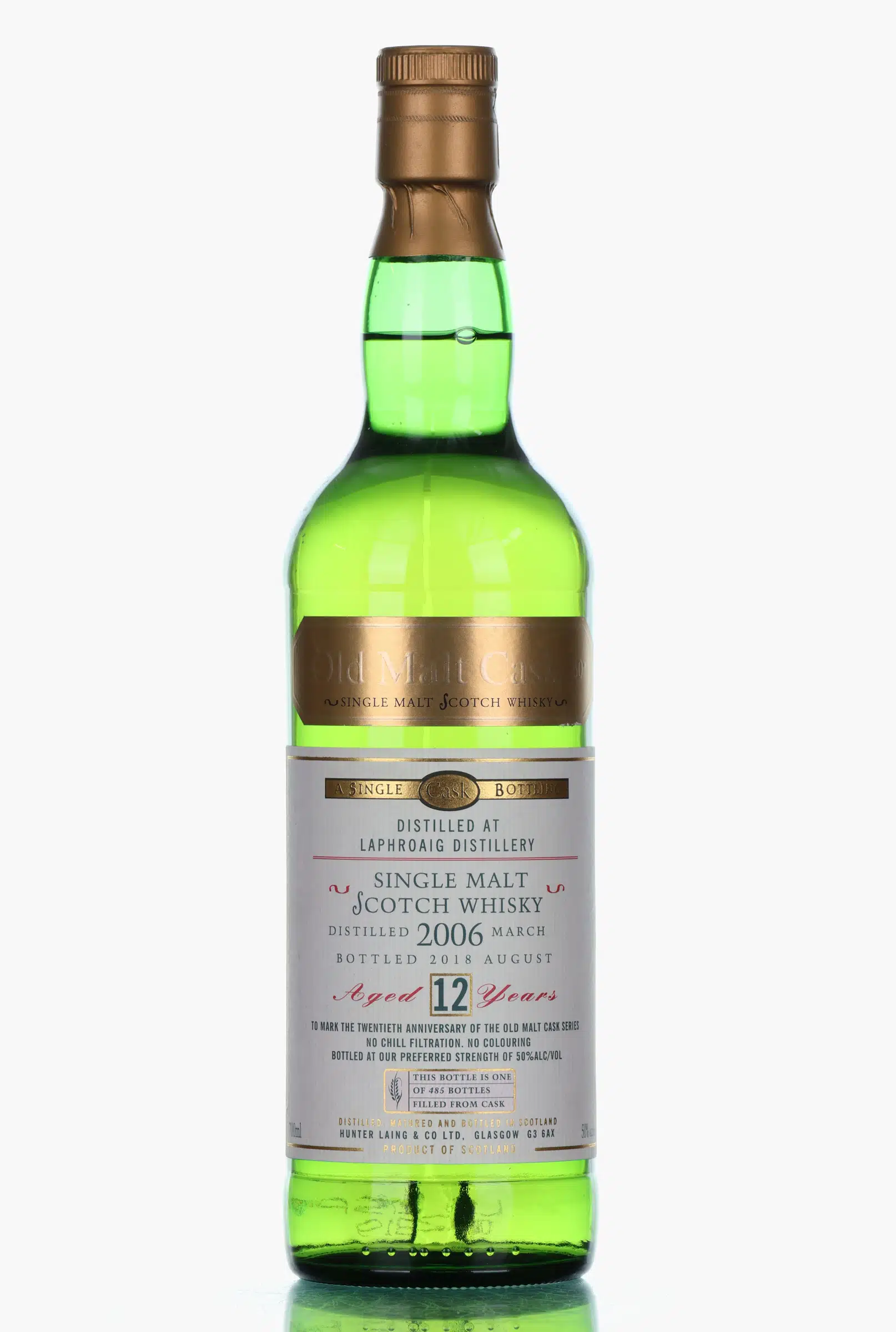 Laphroaig Old Malt Cask #12 Year Old, Hogshead Cask, Cask #17094, 2006, Hunter Laing, 50% whisky bottle