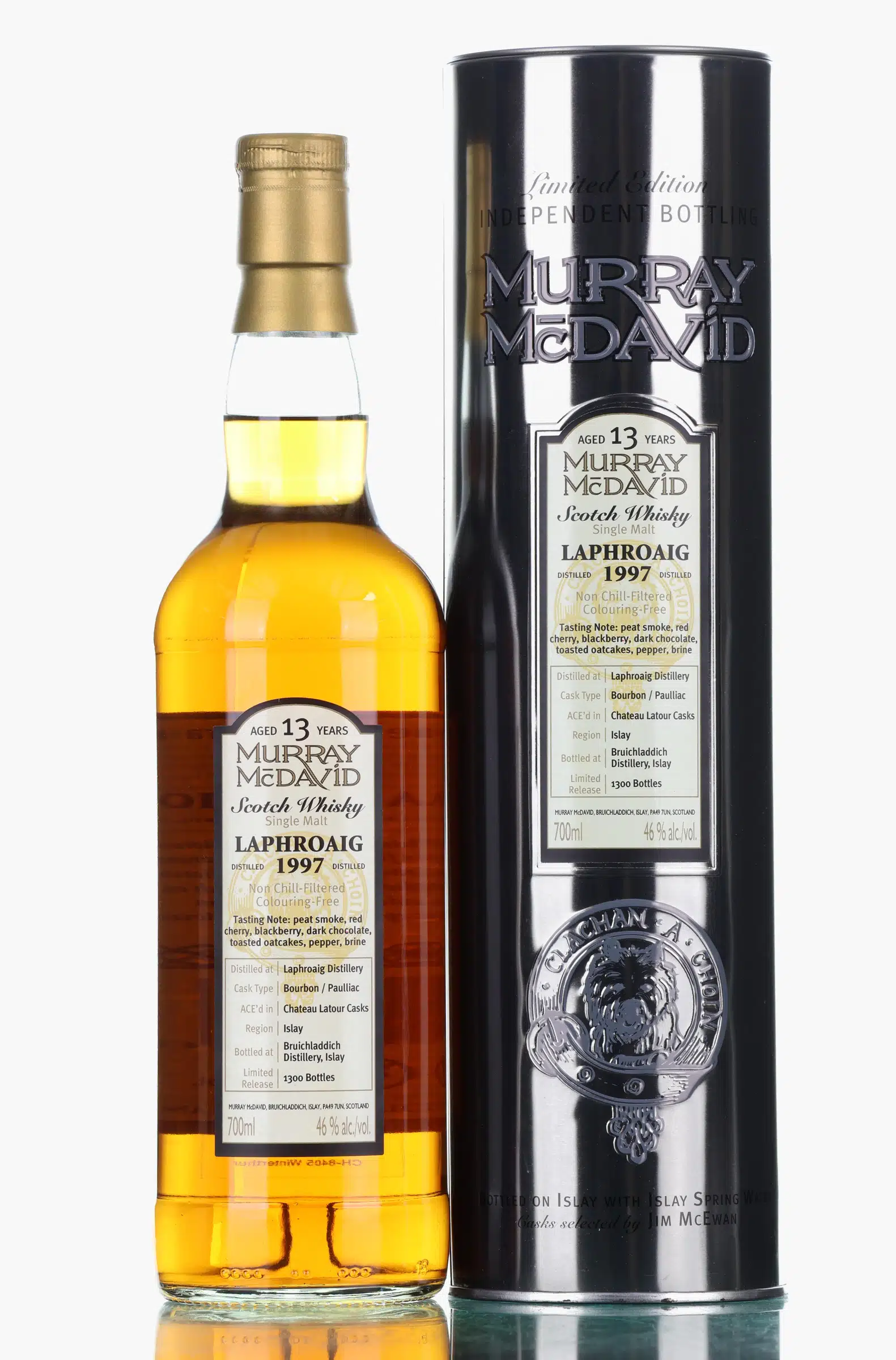 Laphroaig Murray McDavid 13 Year Old, Bourbon & Wine Cask, 1997, Murray McDavid, 46% whisky bottle