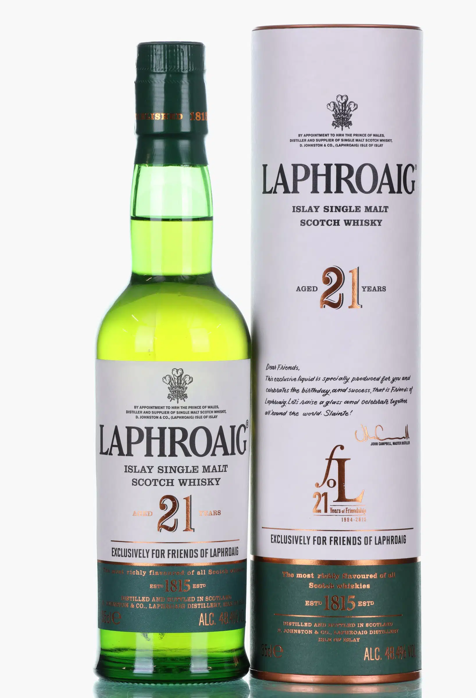 Laphroaig 21 Years Old Exclusively For Friends Of Laphroaig, Bourbon Cask, 2014, 48.4% whisky bottle