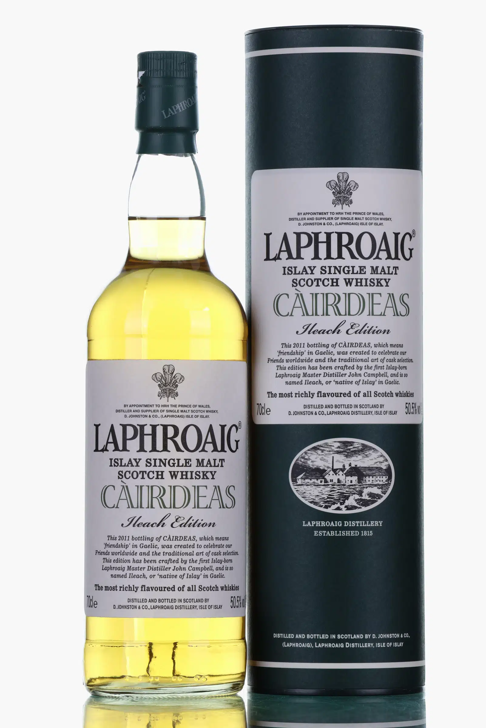 Laphroaig Càirdeas Ileach Edition 8 Year Old, First Fill Maker's Mark Bourbon Cask, 2011, 50.5% whisky bottle