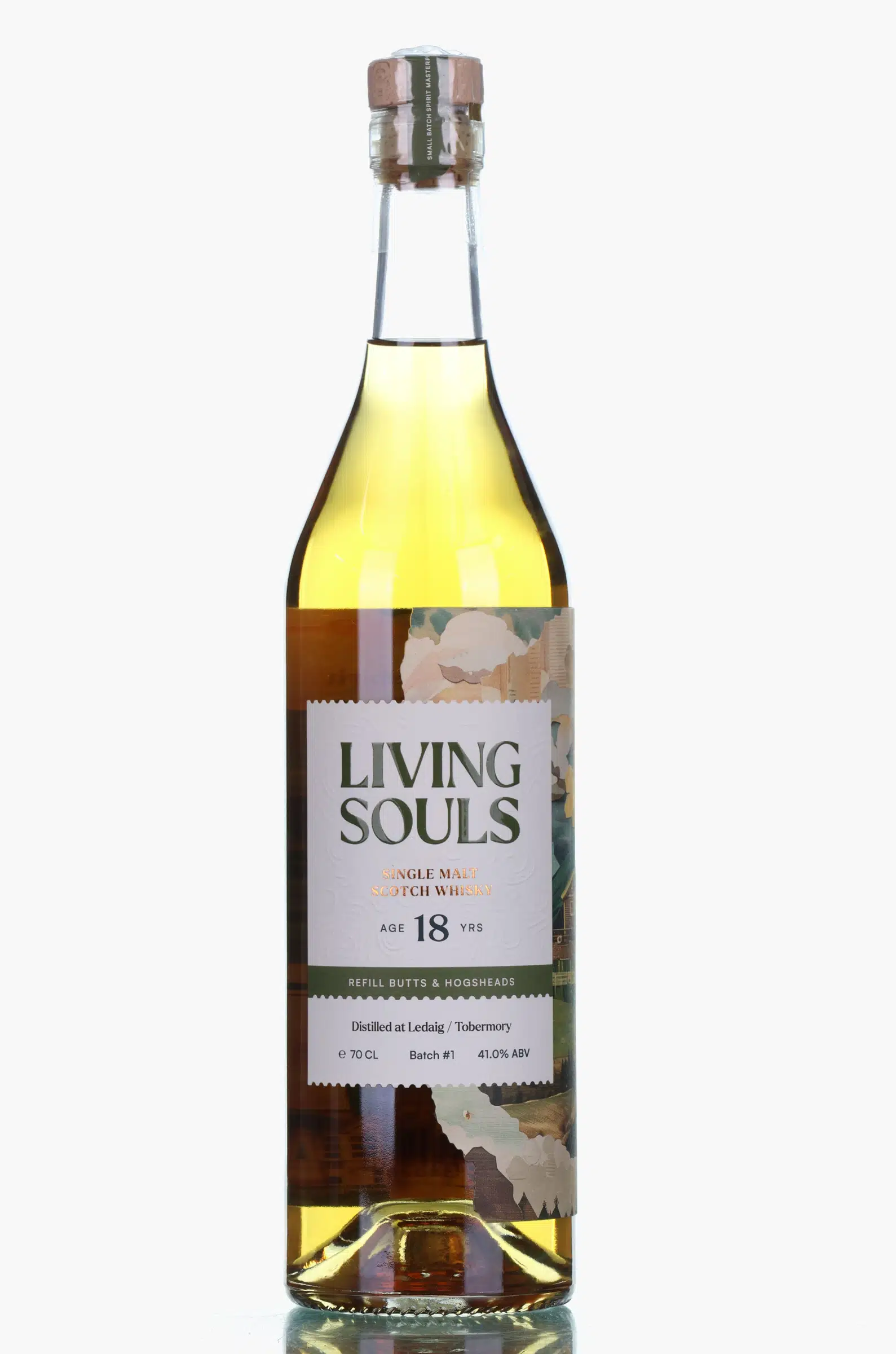 Living Souls Ledaig 18 Year Old, Butt & Hogshead Cask, Batch No. 1, 2006, Living Souls, 41% whisky bottle