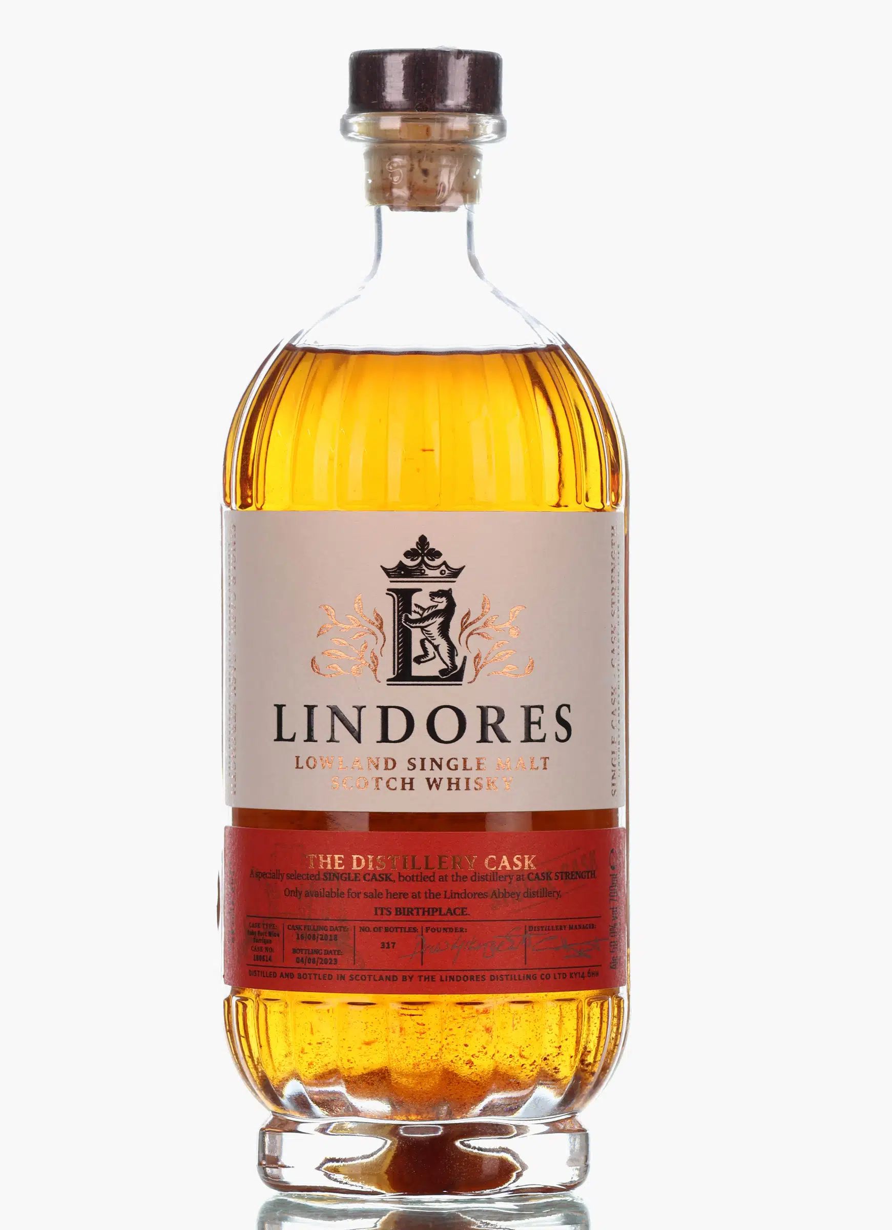 Lindores Abbey The Distillery Cask 5 Year Old, Bourbon Cask, Cask #180614, 2023, 59.9% whisky bottle