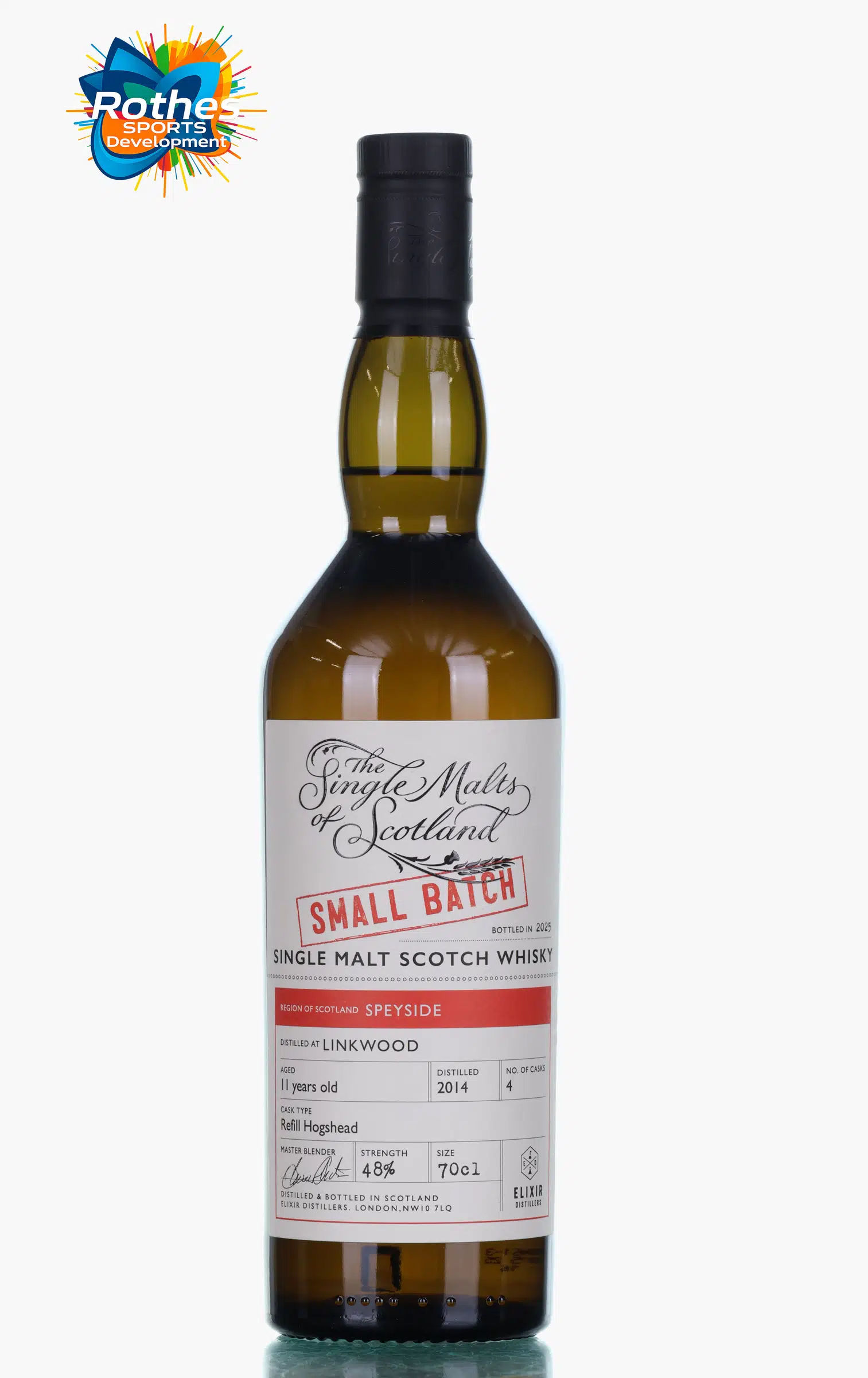 Linkwood The Single Malts of Scotland Small Batch 11 Year Old, Refill Hogshead Cask, 2014, Elixir Distillers, 48% whisky bottle