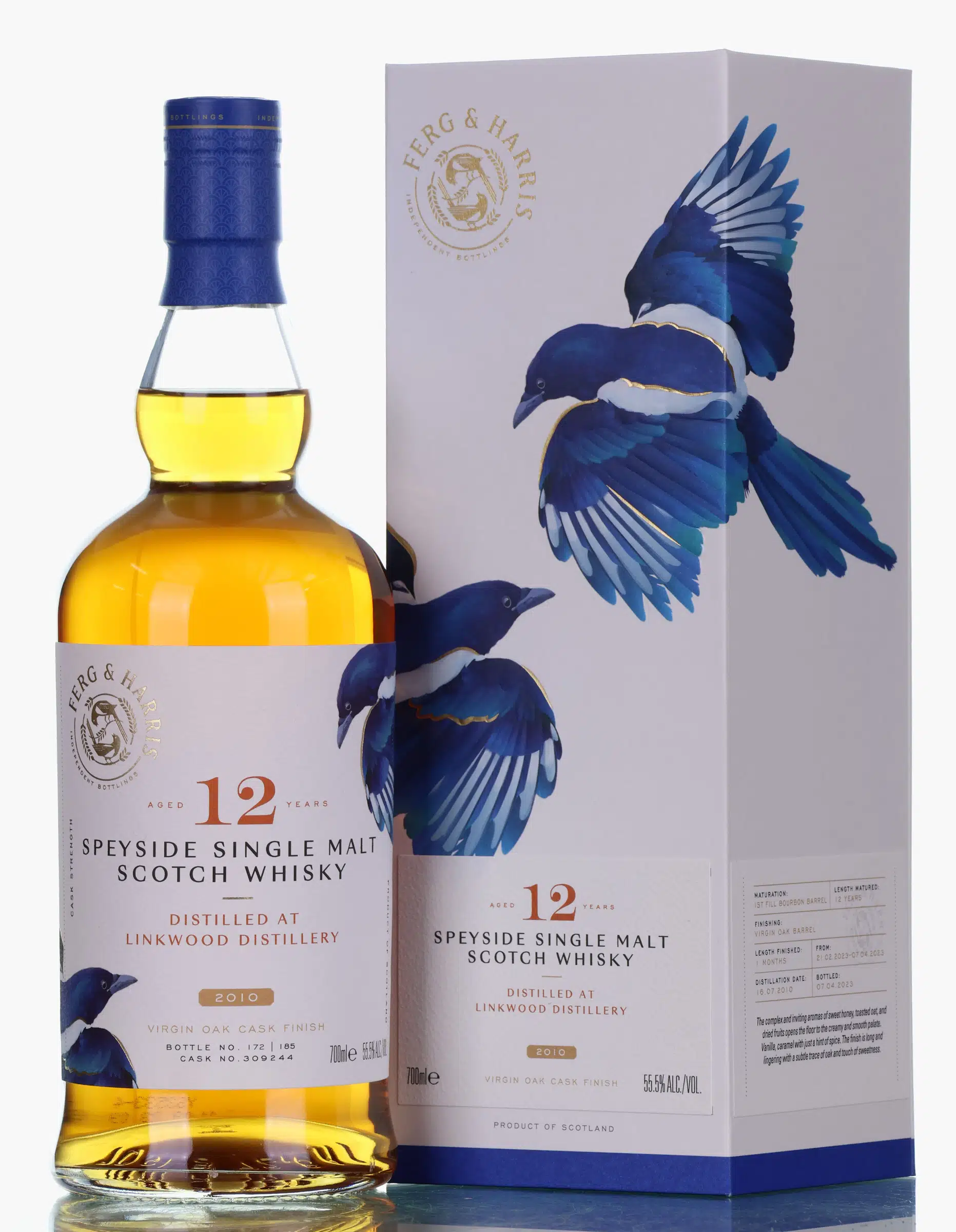Linkwood Virgin Oak Finish 12 Year Old, Bourbon & Virgin Oak Cask, Cask #309244, 2010, Young Spirits, 55.5% whisky bottle