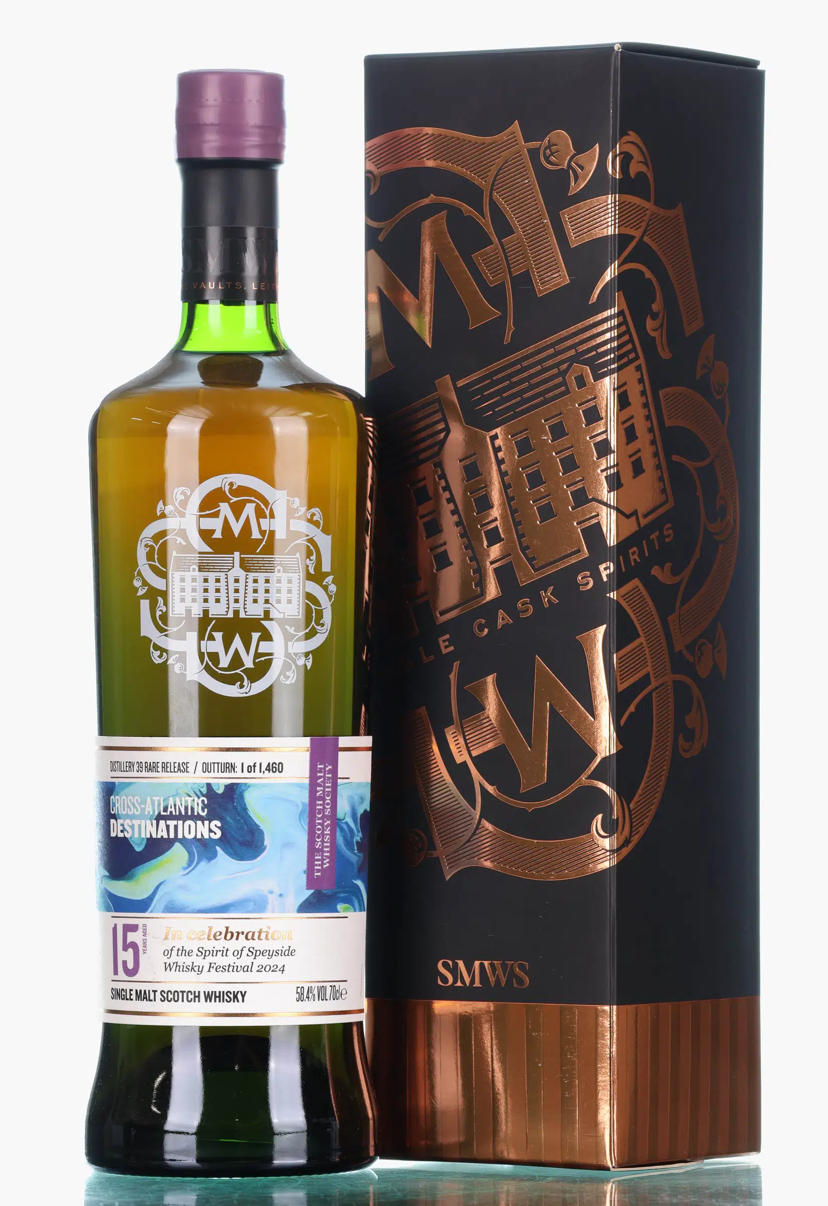 Linkwood Cross-Atlantic Destinations 15 Year Old, Bourbon, Oloroso & PX Hogshead Cask, Cask #270, Rare Release, 2008, The Scotch Malt Whisky Society, 58.4% whisky bottle