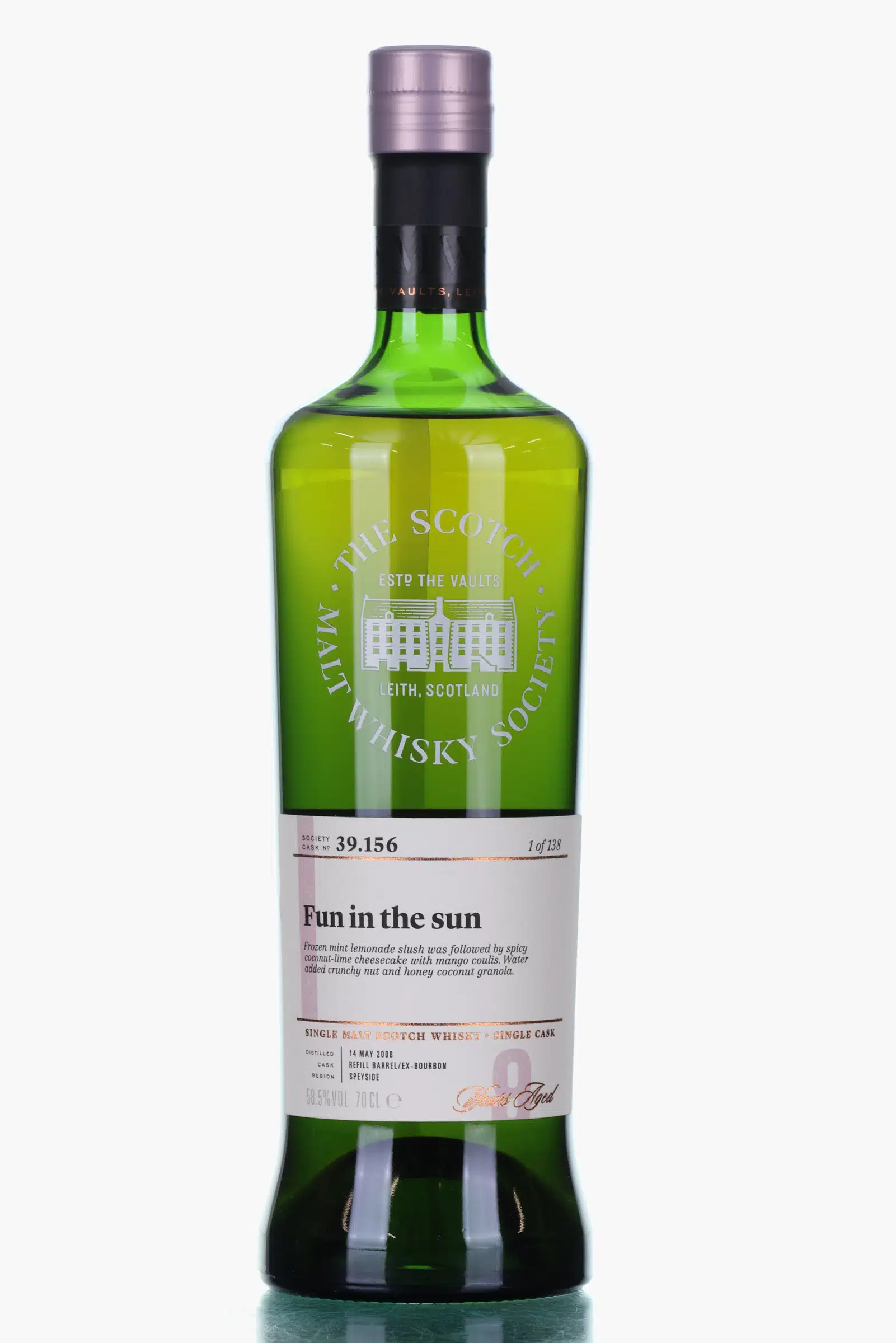 Linkwood Fun in the Sun 9 Year Old, Bourbon Cask, Cask #159, 2008, Scotch Malt Whisky Society, 58.5% whisky bottle