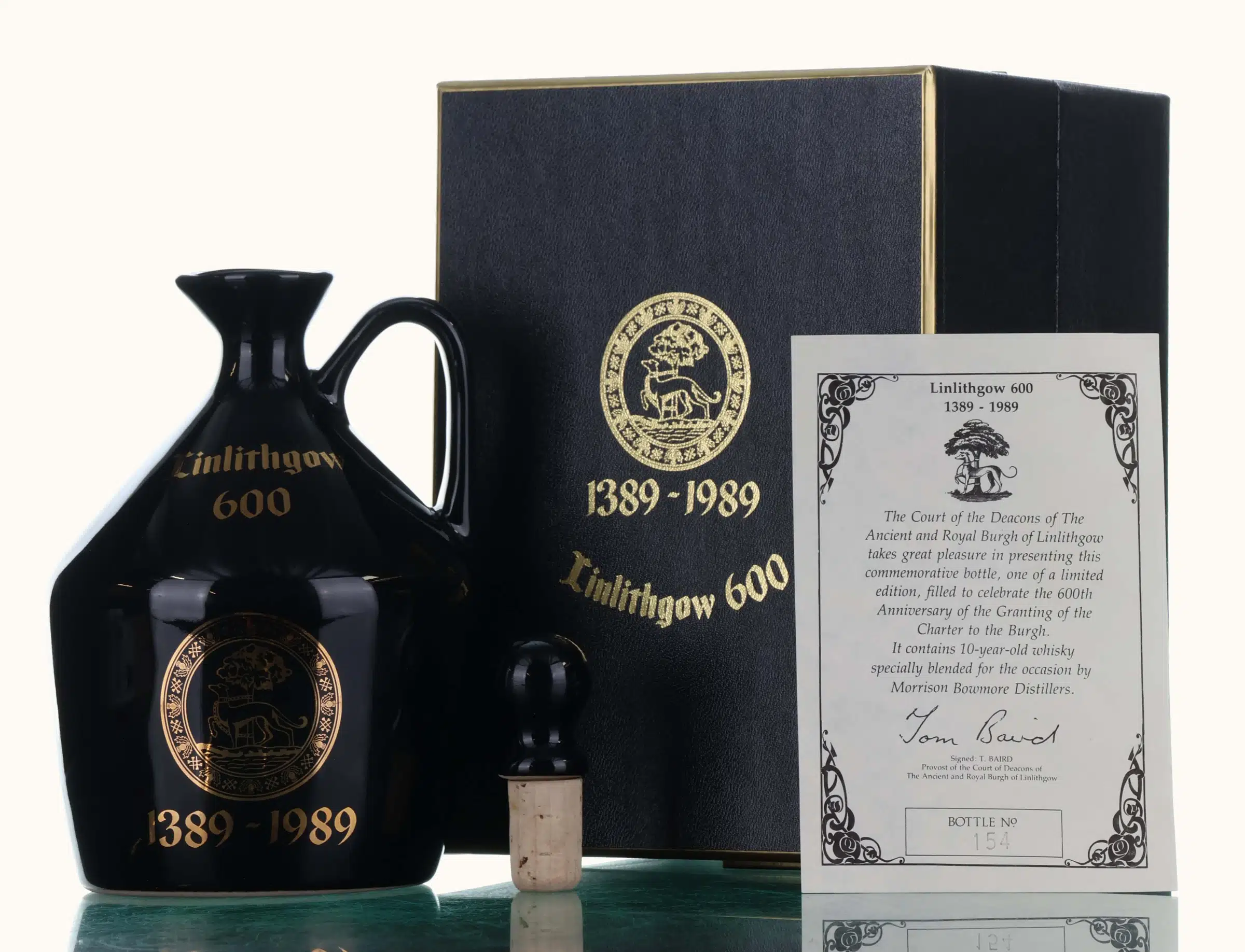 Morrison Bowmore Linlithgow 600th Anniversary Decanter One of 600 Decanters 75cl 10 Year Old, Oak Cask, 1989, 43% whisky bottle
