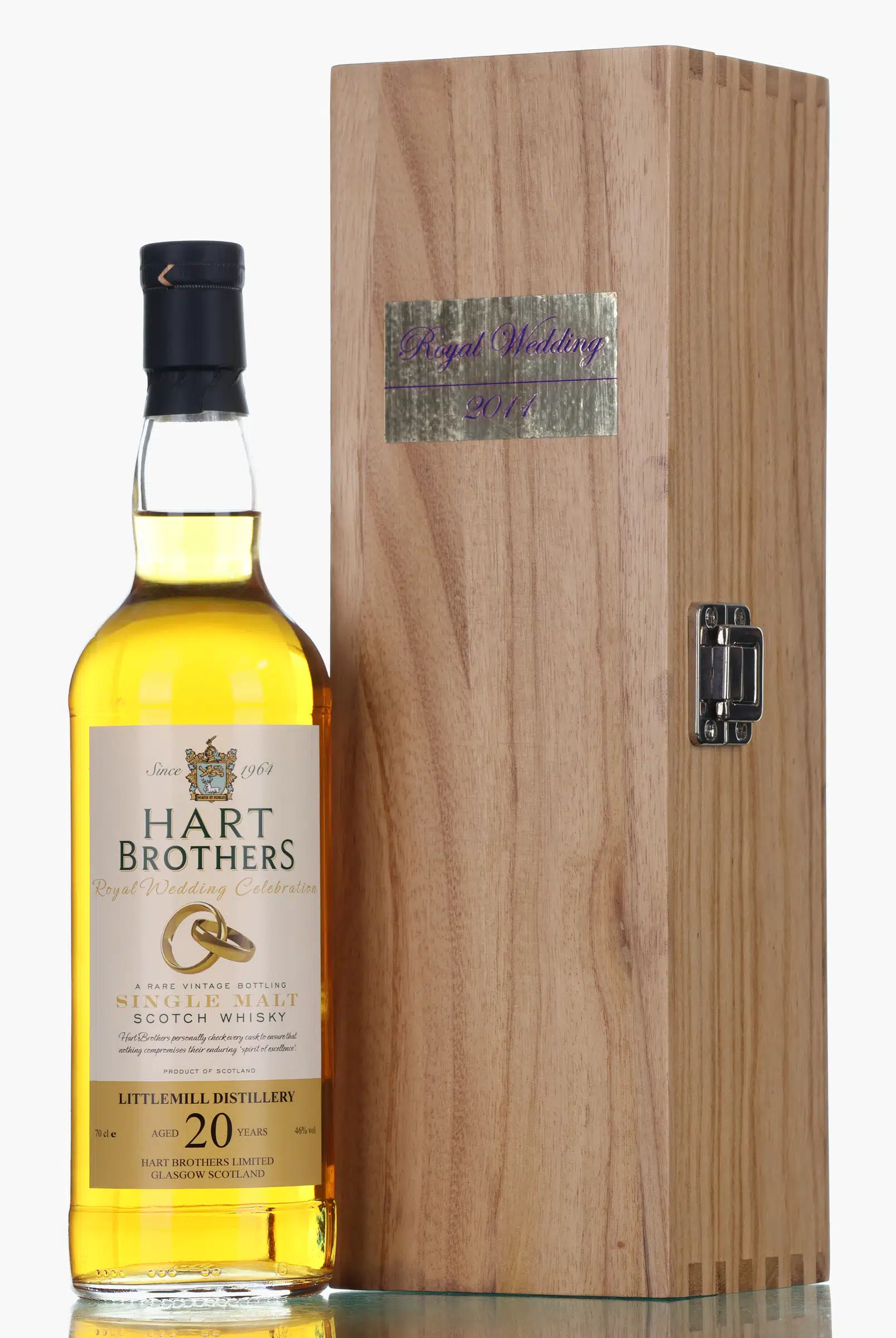 Littlemill Royal Wedding Celebration 20 Year Old, Oak Cask, Hart Brothers, 46% whisky bottle