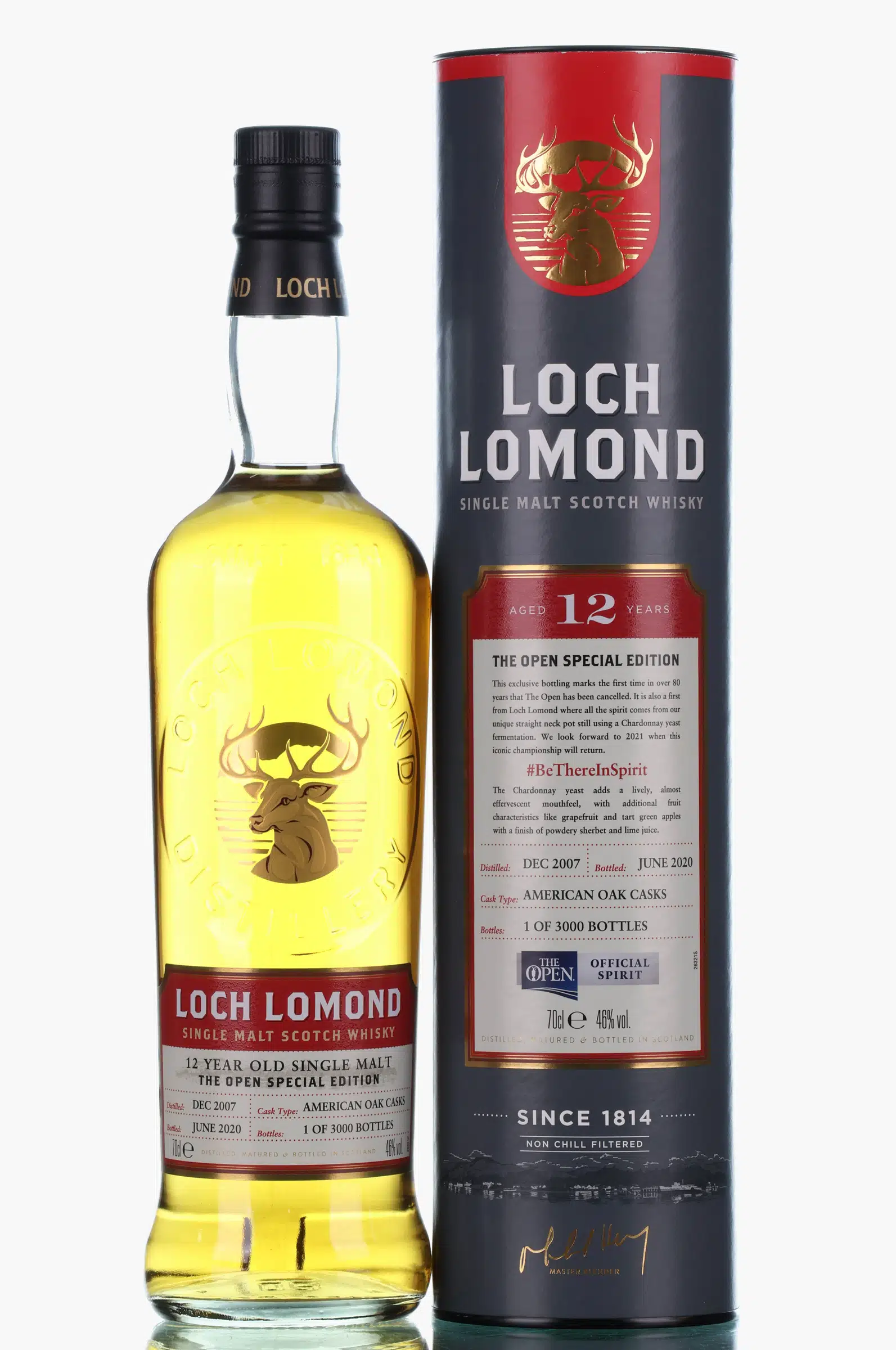 Loch Lomond The Open Special Edition 12 Year Old, American Oak Cask, 2020, 46% whisky bottle