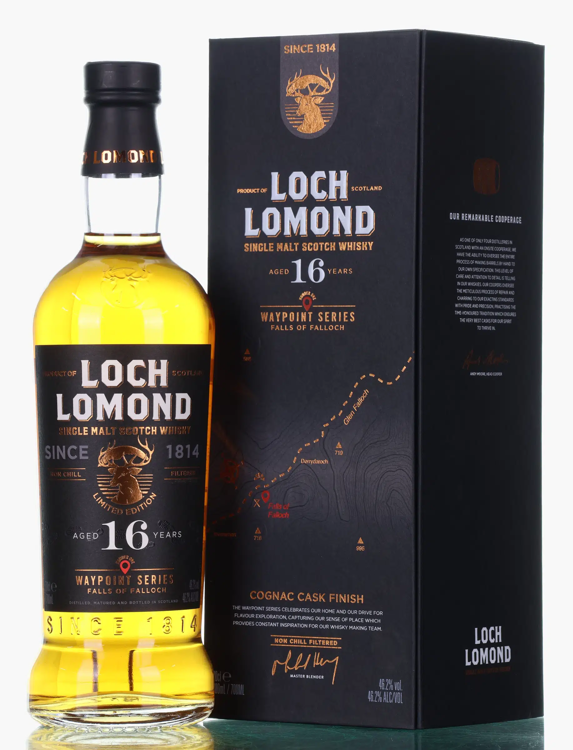 Loch Lomond Waypoint Series — Falls of Falloch 16 Year Old, Bourbon & Cognac Cask, 46.2% whisky bottle