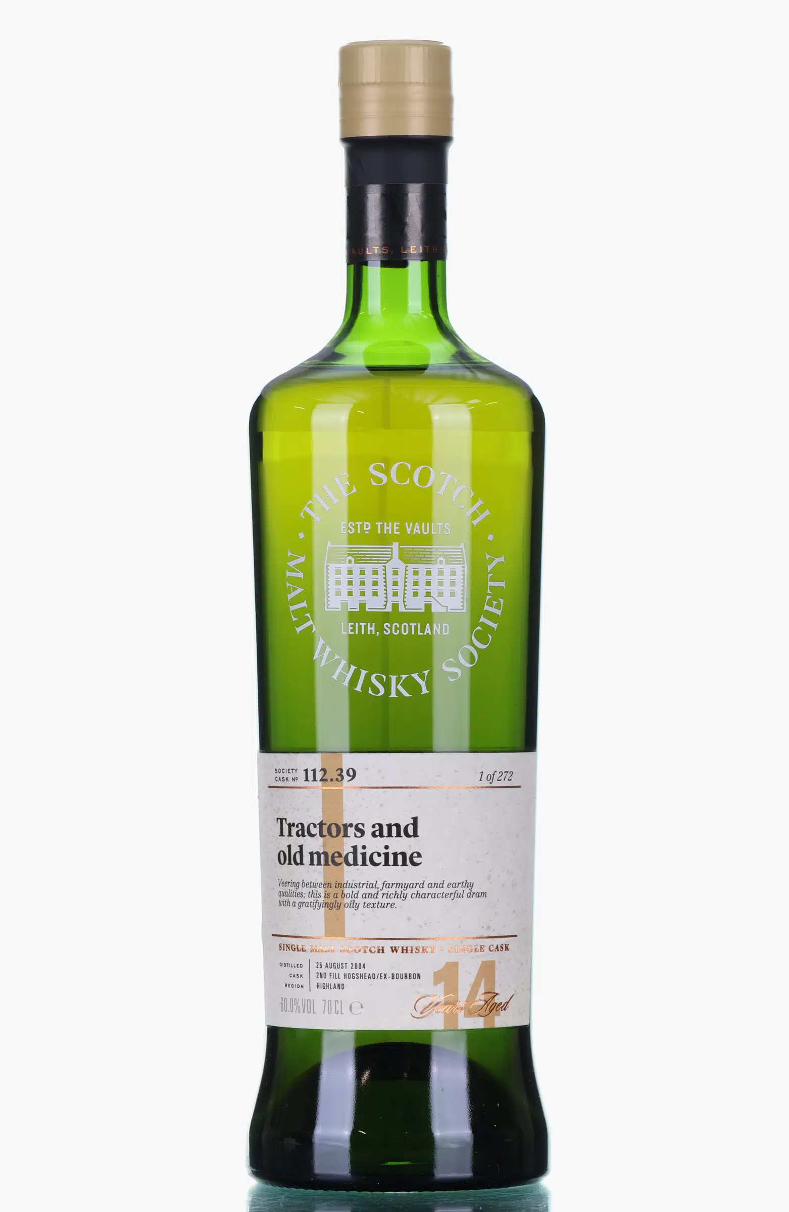 Loch Lomond Tractors & Old Medicine 14 Year Old, Bourbon Cask, Cask #112.39, 2004, The Scotch Malt Whisky Society, 60% whisky bottle