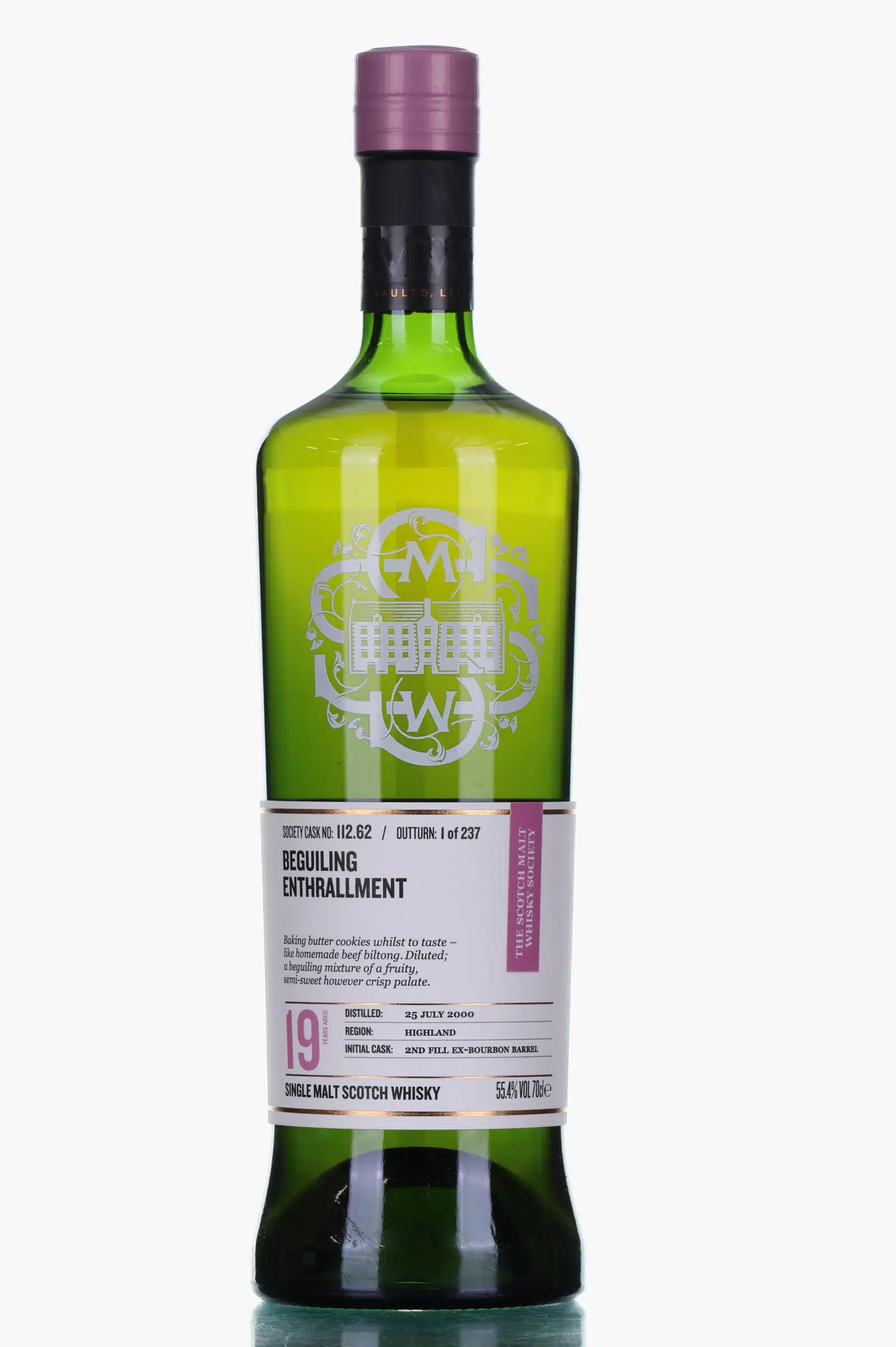 Loch Lomond (Inchmurrin) 19 Year Old, Bourbon Cask, Cask #112.62, 2000, The Scotch Malt Whisky Society, 55.4% whisky bottle