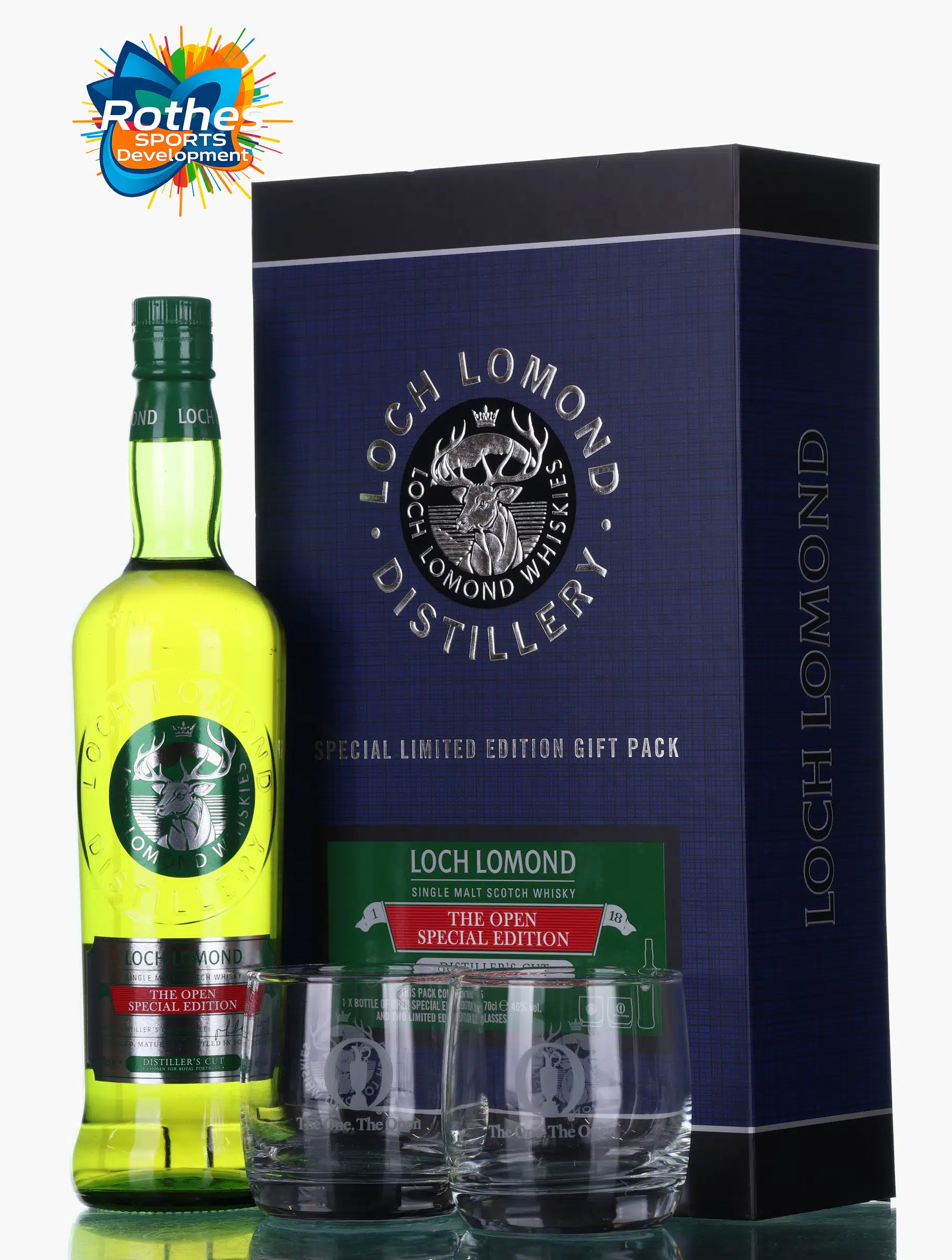 Loch Lomond The Open Special Edition Distiller's Cut Gift Pack, American Oak Cask, 2019, 46% whisky bottle