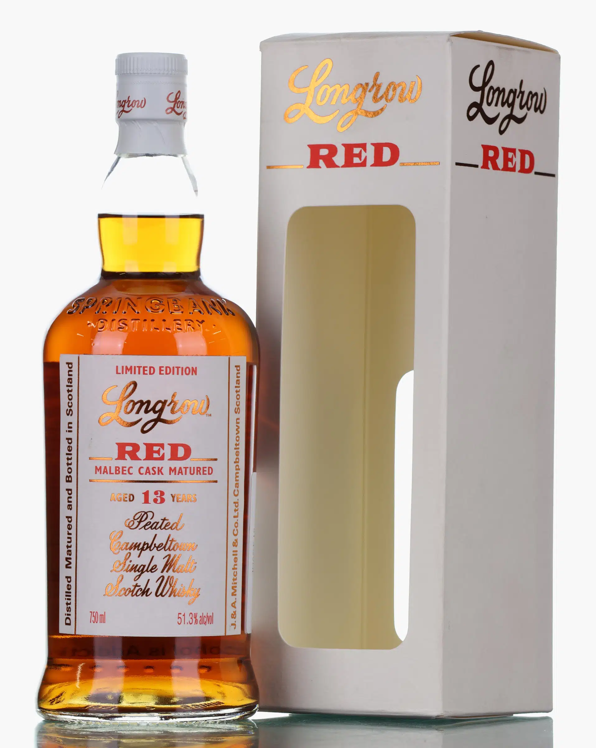 Longrow Red 13 Year Old, Bourbon & Malbec Cask, 2017, 51.3% whisky bottle