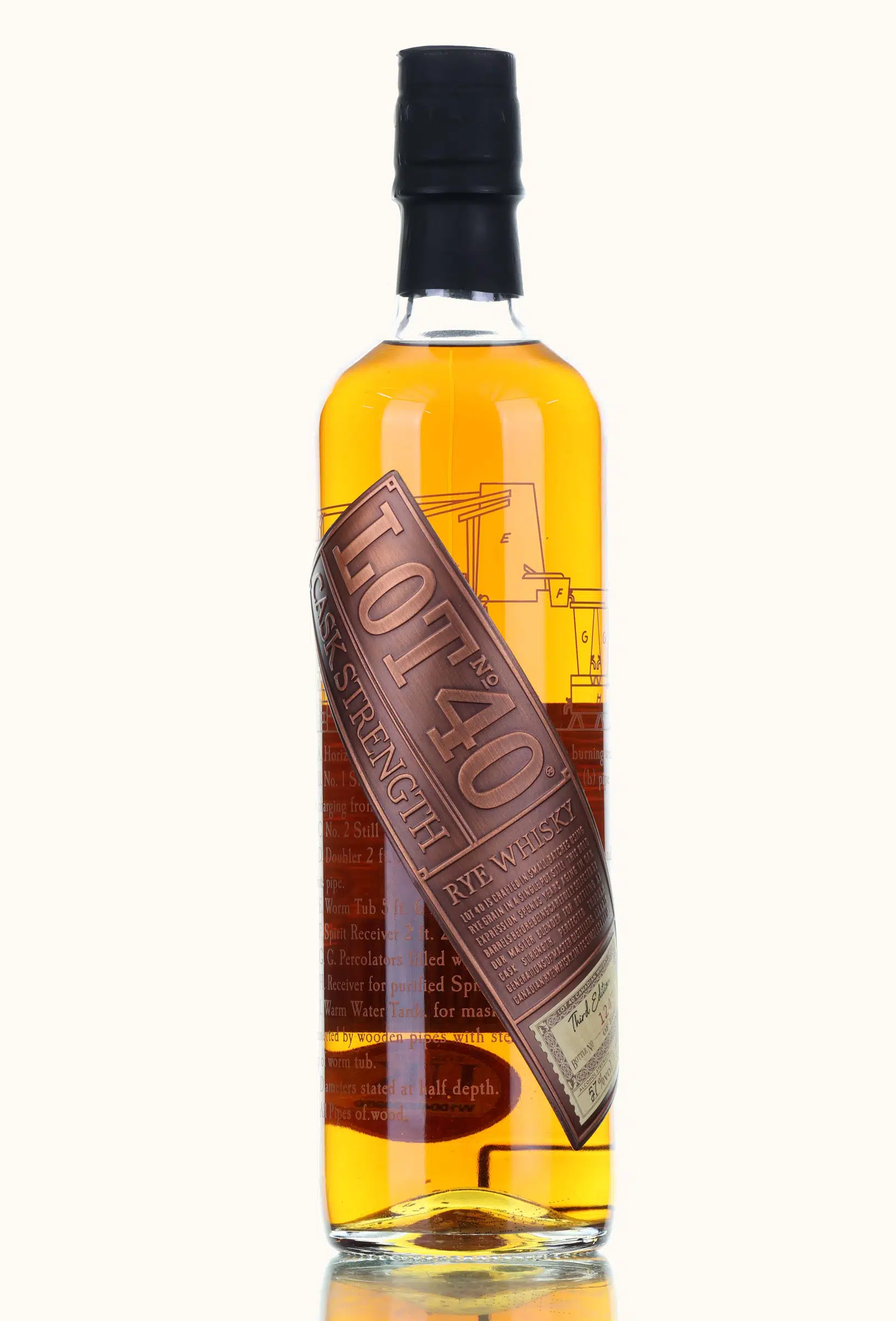 Lot No. 40 Cask Strength Rye - Third Edition, American Oak & French Oak Cask, Batch Third Edition, 2019, 57% whisky bottle
